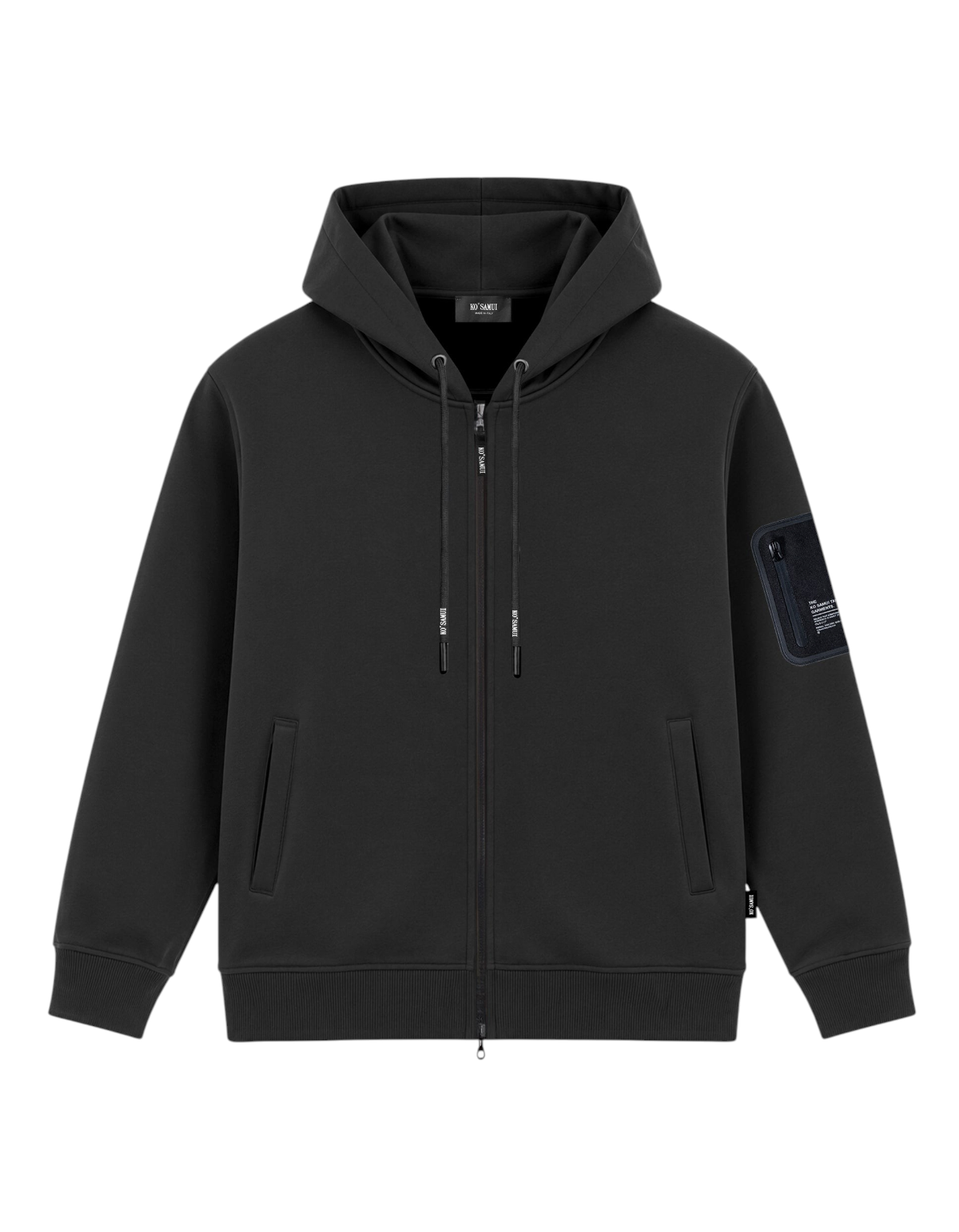 Ko Samui Repocket felpa full zip nera - fronte