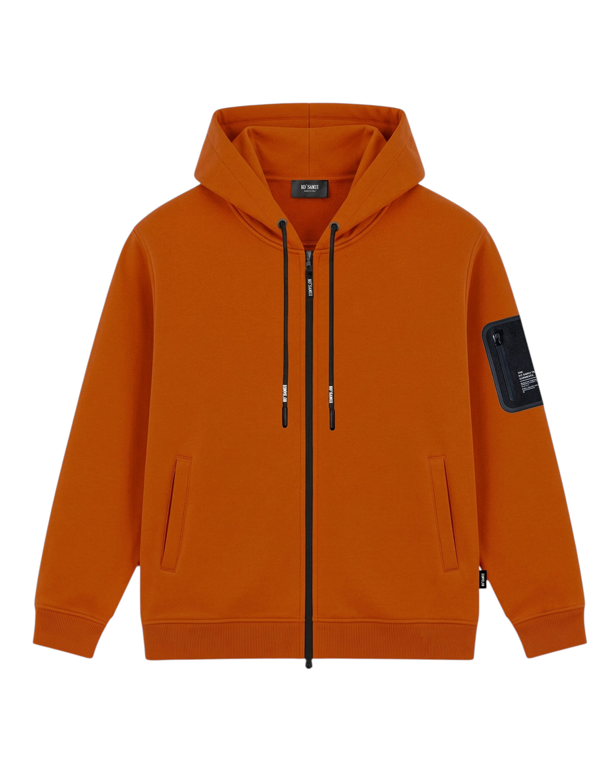 Ko Samui Repocket felpa full zip arancione - fronte