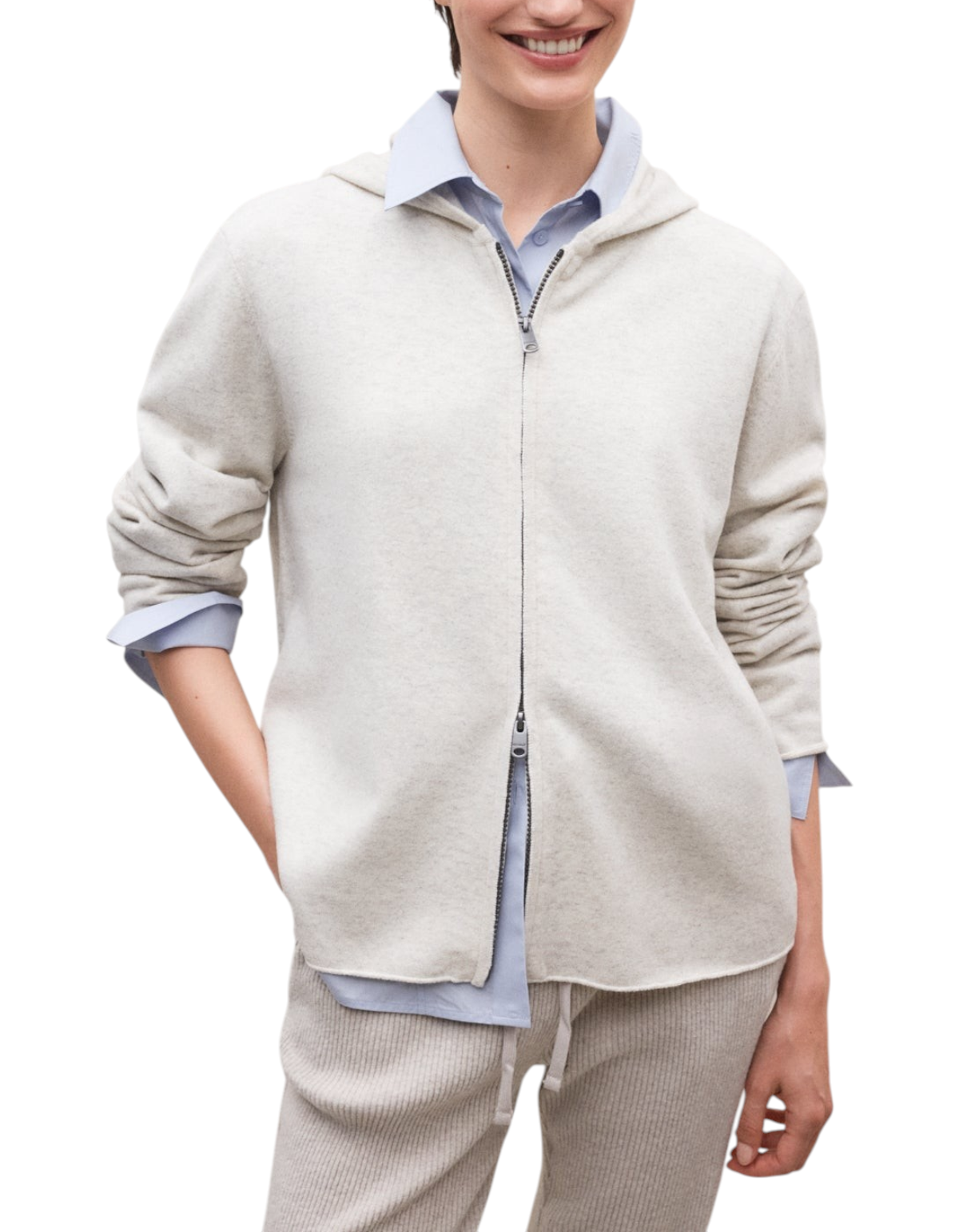 Maglia Abril Bone Melange Ecoalf - foto 2