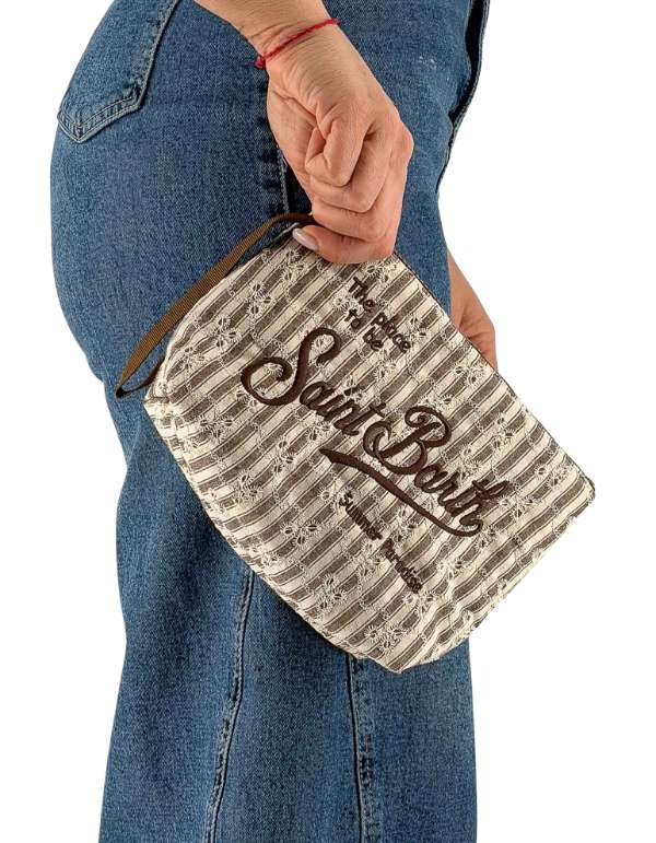 Pochette Aline Sangallo Striped Cotton Mini Flowers Embry 1911 Emb