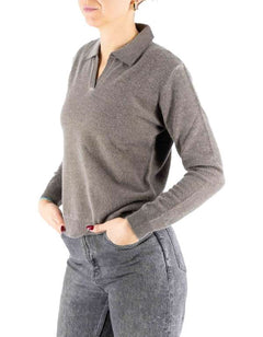 Polo in Maglia Inari Tortora Donna – Devid Label