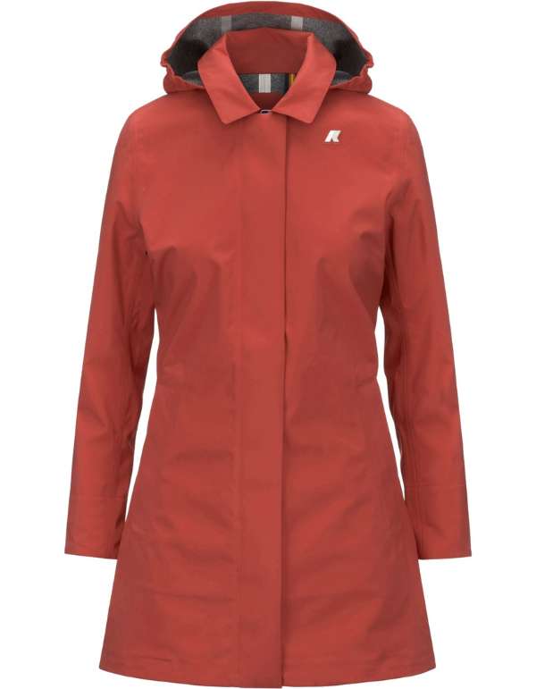 Mathy Bonded Jersey Orange Brownish Trench Coat
