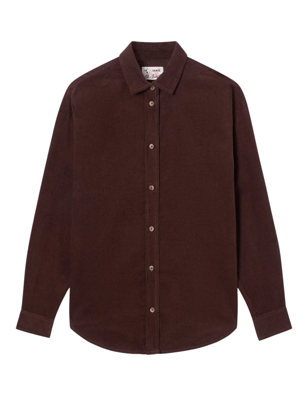 MC2 Saint Barth Camicia Gigy in velluto marrone – foto ufficiale 1