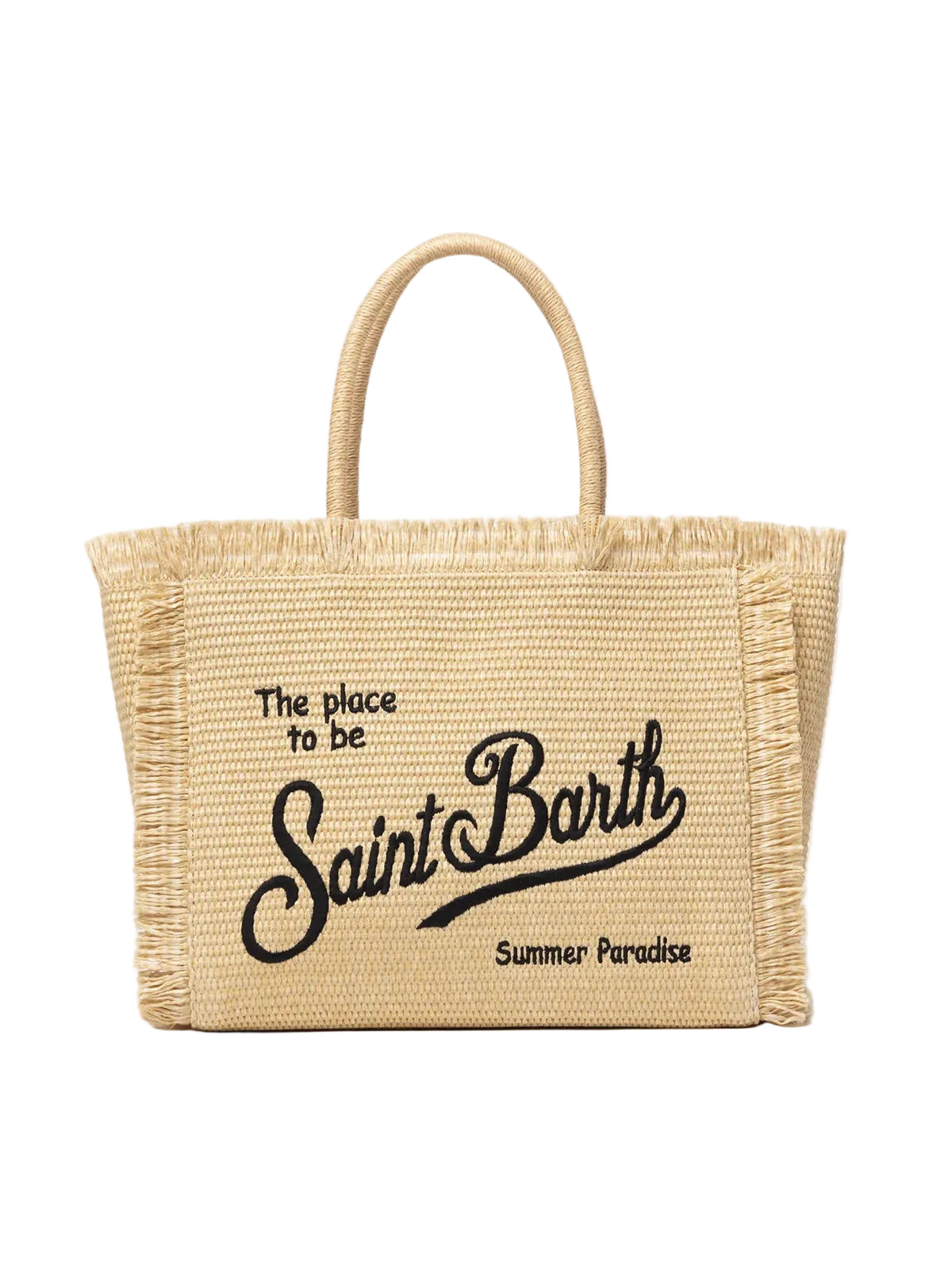 Borsa Vanity Straw Beige Ricamo Nero 1100 Emb