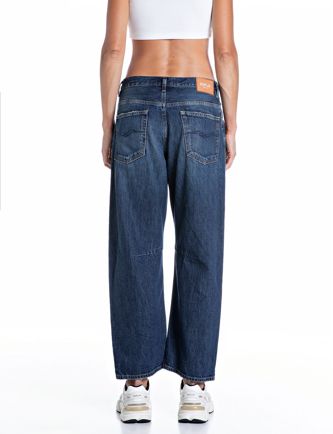 Janie Barrel-Fit Jeans Dark Blue - vista B