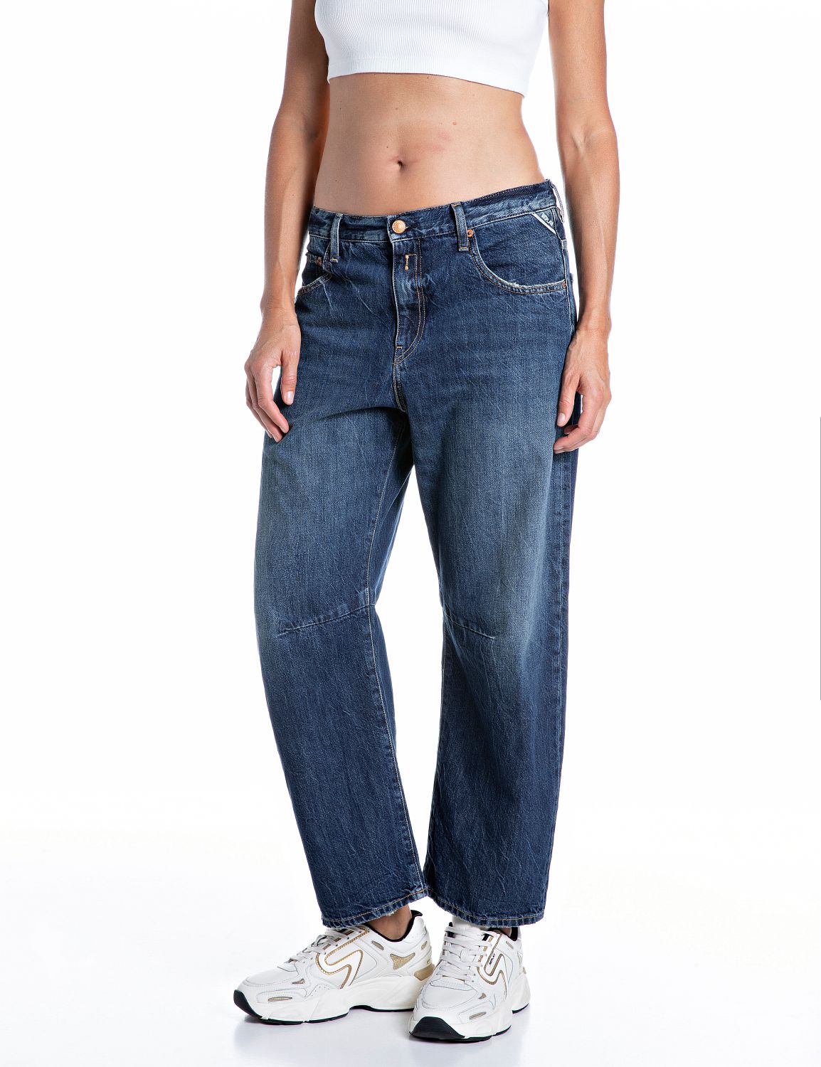 Janie Barrel-Fit Jeans Dark Blue - vista F