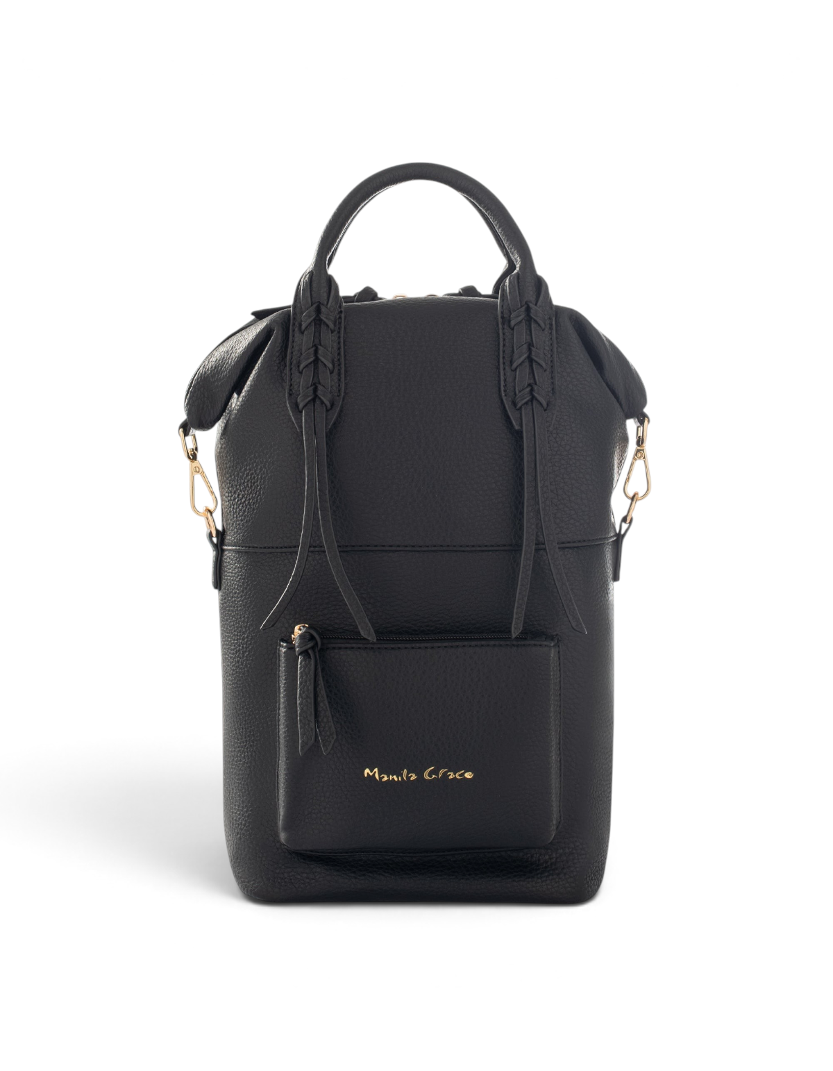 Zaino Casual Chic con Tasca Frontale Nero Manila Grace - immagine 1