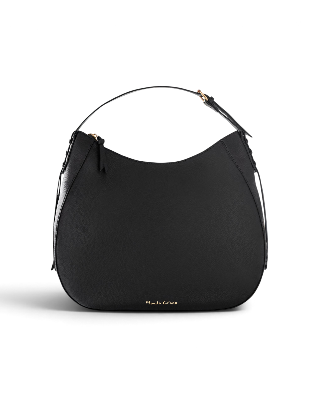 Borsa Hobo Morbida con Manico Regolabile Nero Manila Grace - immagine 1
