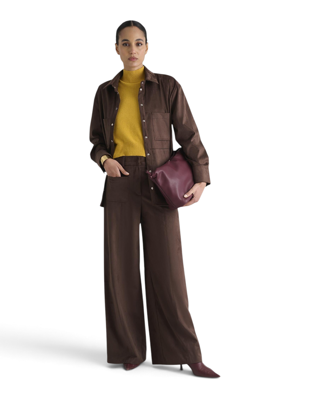 Camicia Effetto Suede con Tasche Potting Soil Manila Grace - immagine 3