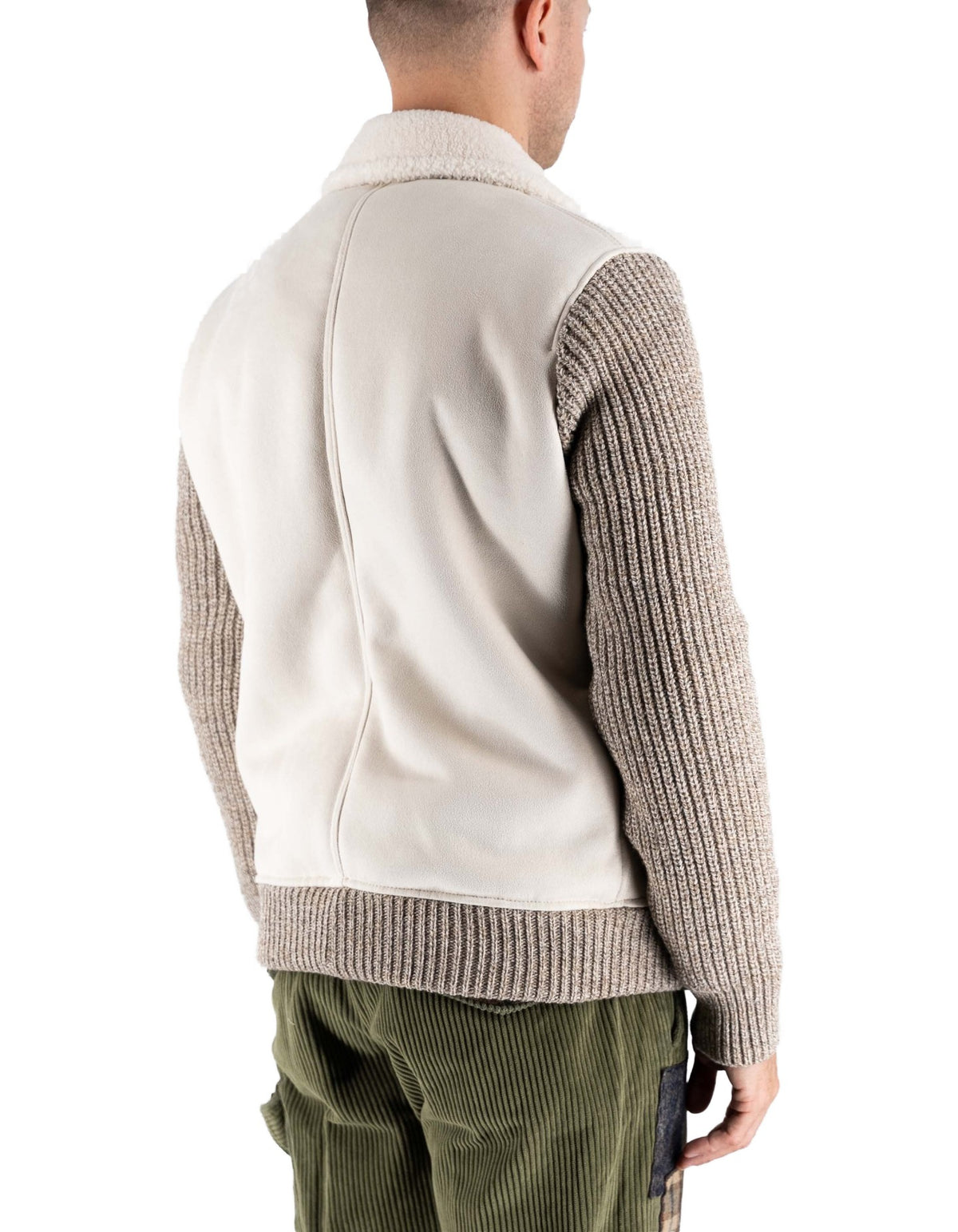 Bob Giubbotto Scamosciato Maniche In Maglia – dettaglio prodotto 3 – Master SKU BOB_A26PAGE133_T133_PANNA