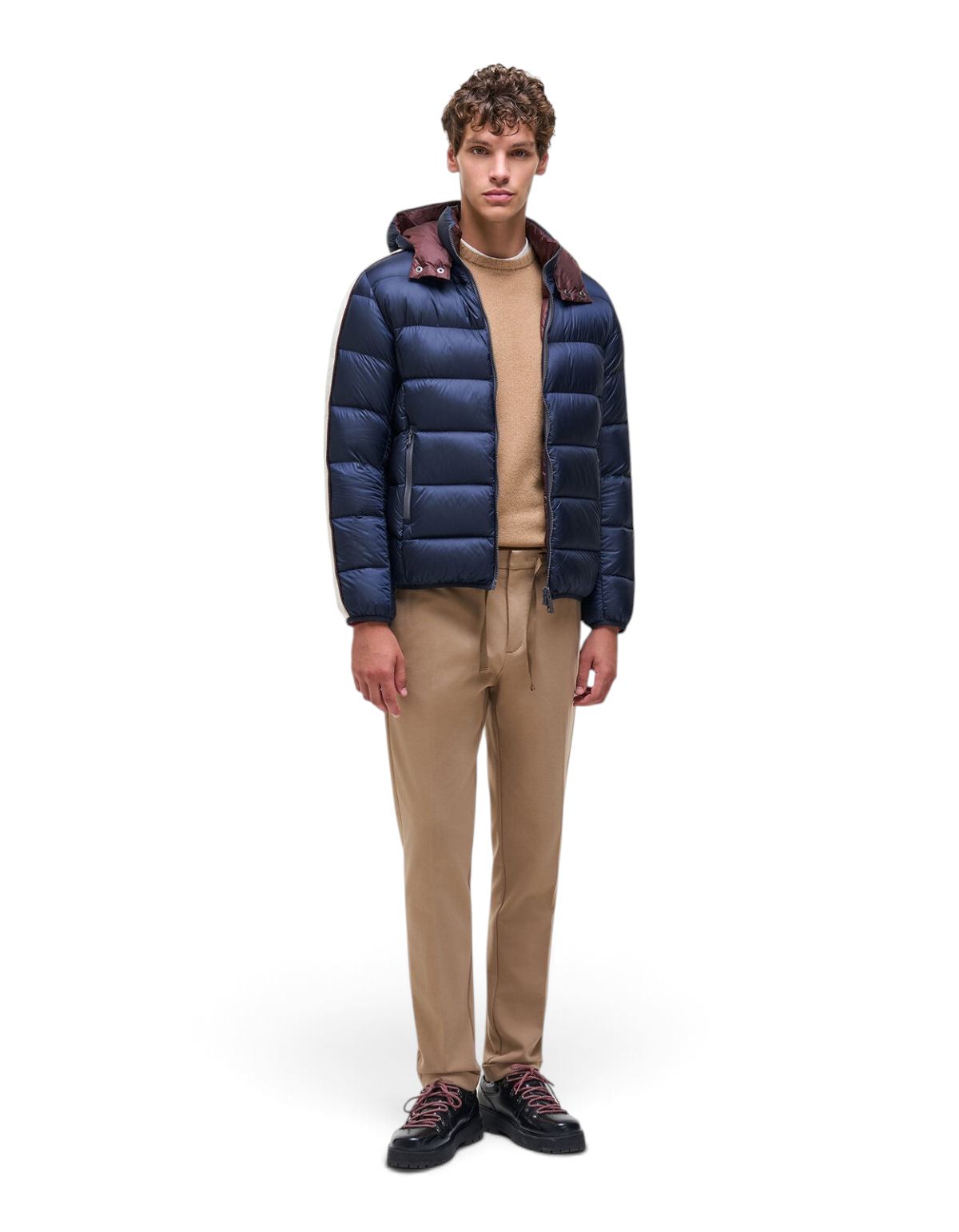 Colmar Originals Piumino Heritage con cappuccio blu navy, vista frontale