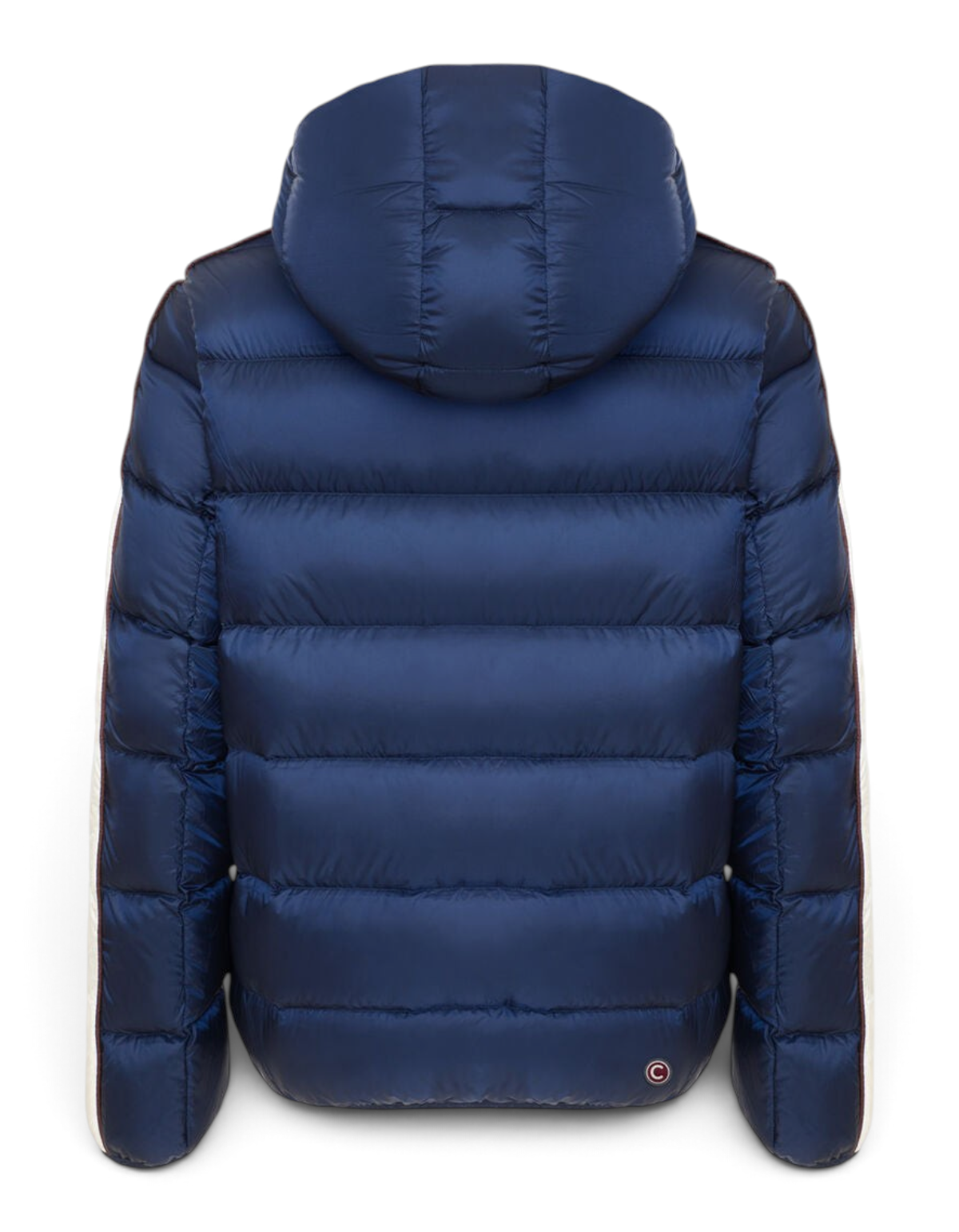 Colmar Originals Piumino Heritage con cappuccio blu navy, indossato, vista laterale