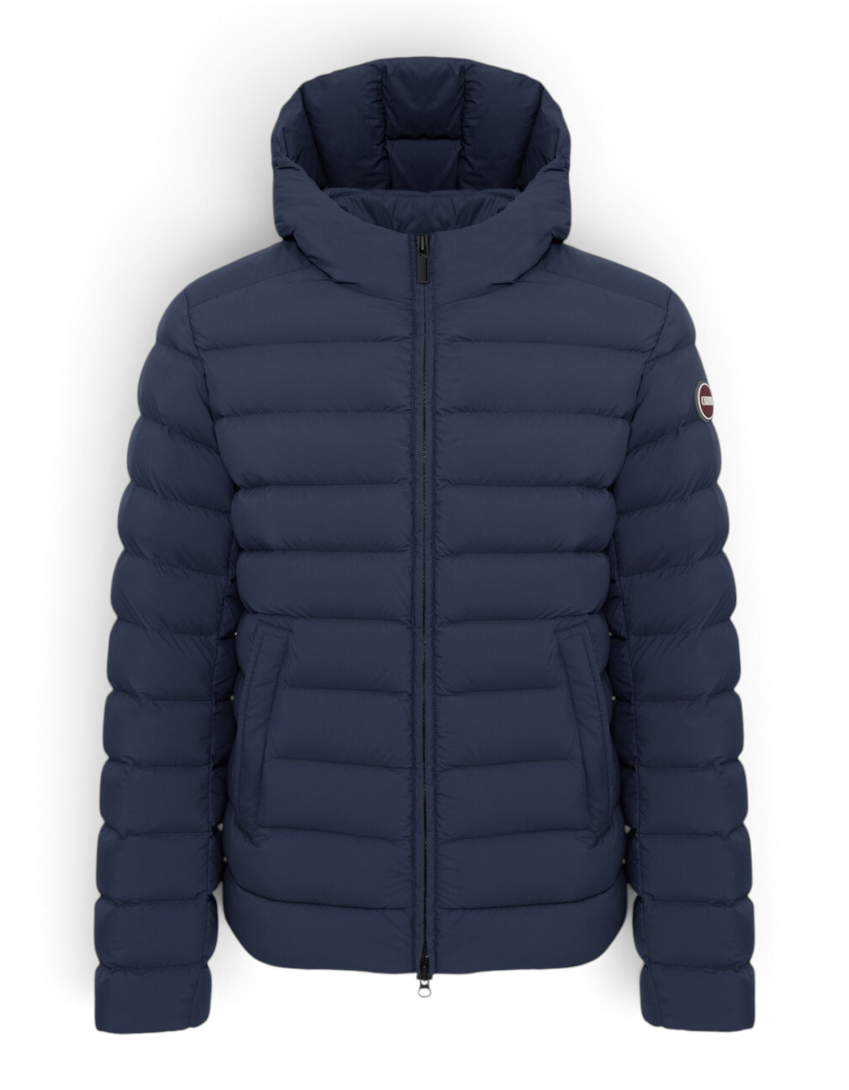 Colmar Originals Piumino opaco con cappuccio blu navy, indossato, vista frontale