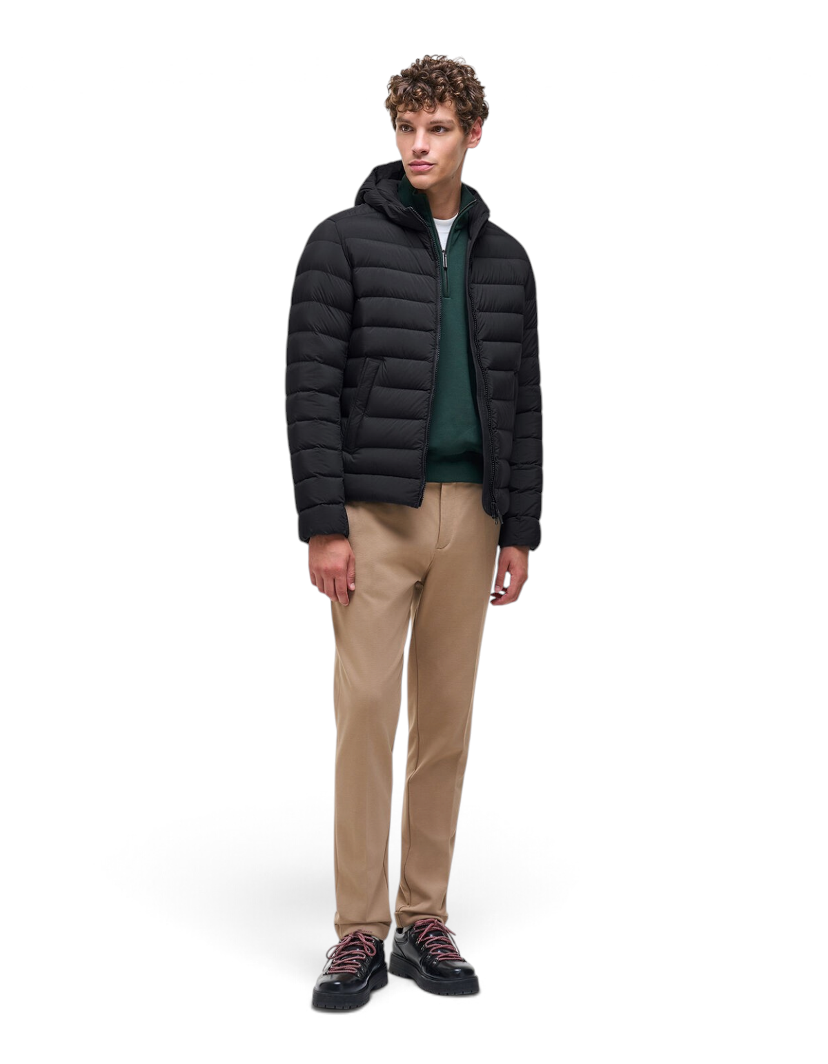 Colmar Originals Piumino opaco con cappuccio nero, vista frontale