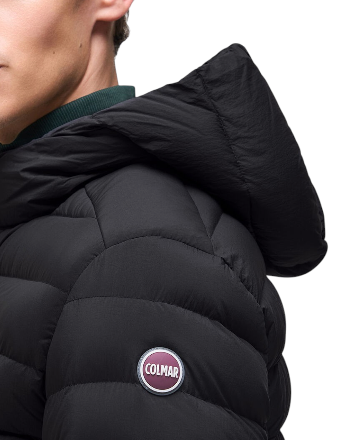 Colmar Originals Piumino opaco con cappuccio nero, vista laterale
