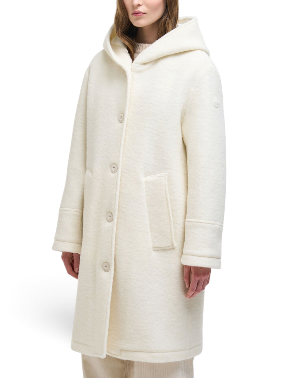 Colmar Originals Cappotto lungo in ovatta bianco tofu, vista posteriore