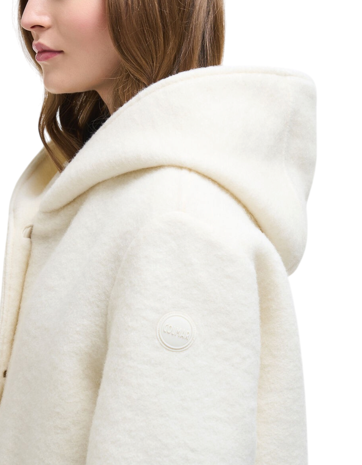 Colmar Originals Cappotto lungo in ovatta bianco tofu, vista laterale