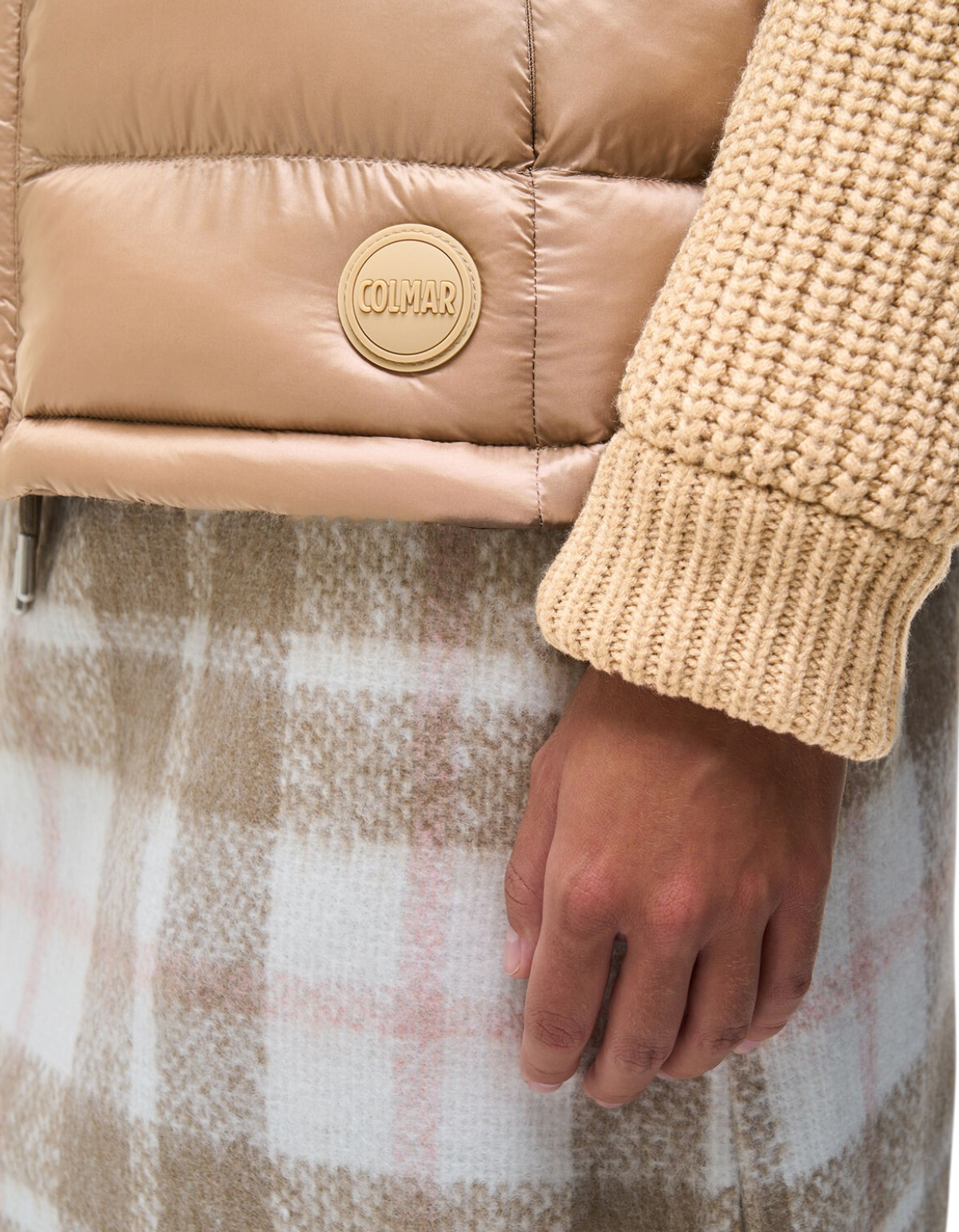 Colmar Originals Giacca ibrida con cappuccio beige Marrakech, vista laterale