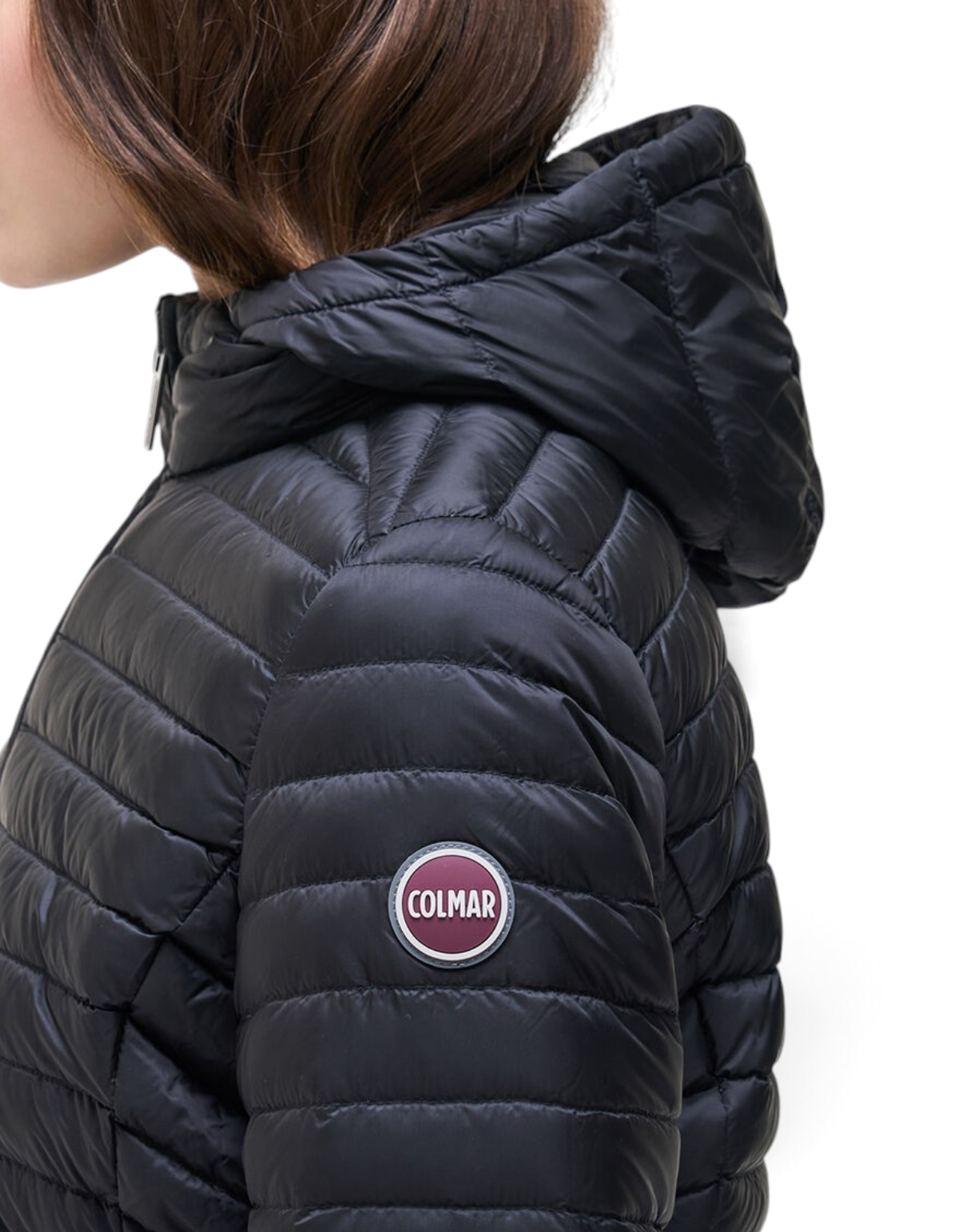 Colmar Originals Piumino leggero con cappuccio nero, vista laterale