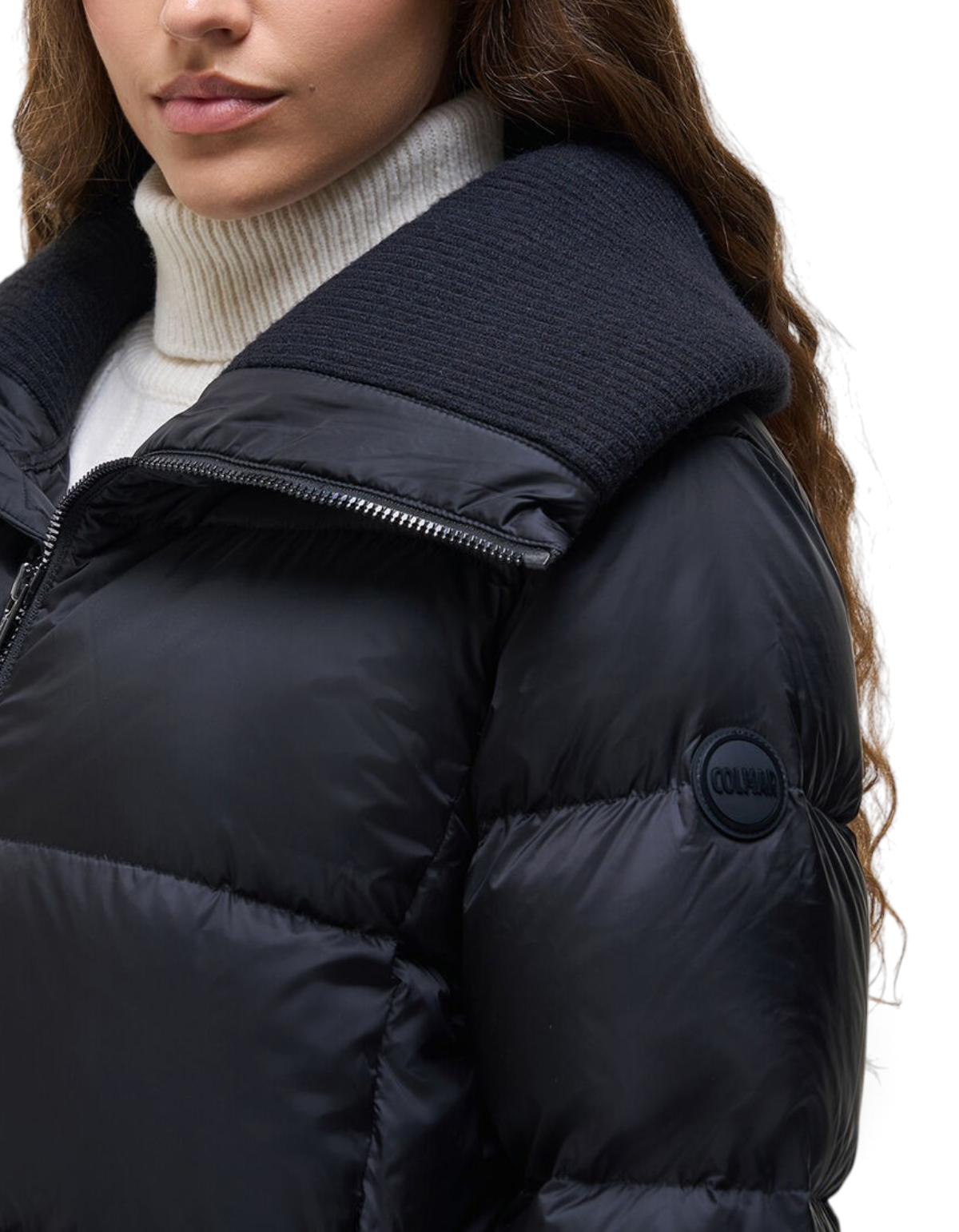 Colmar Originals Piumino lungo con collo ampio nero, vista laterale