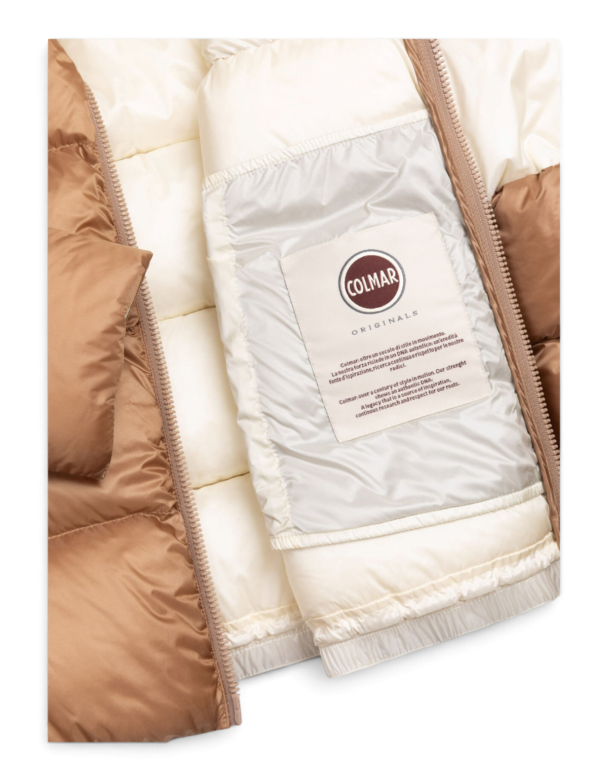 Colmar Originals Piumino Heritage puffy beige Marrakech, indossato, vista posteriore