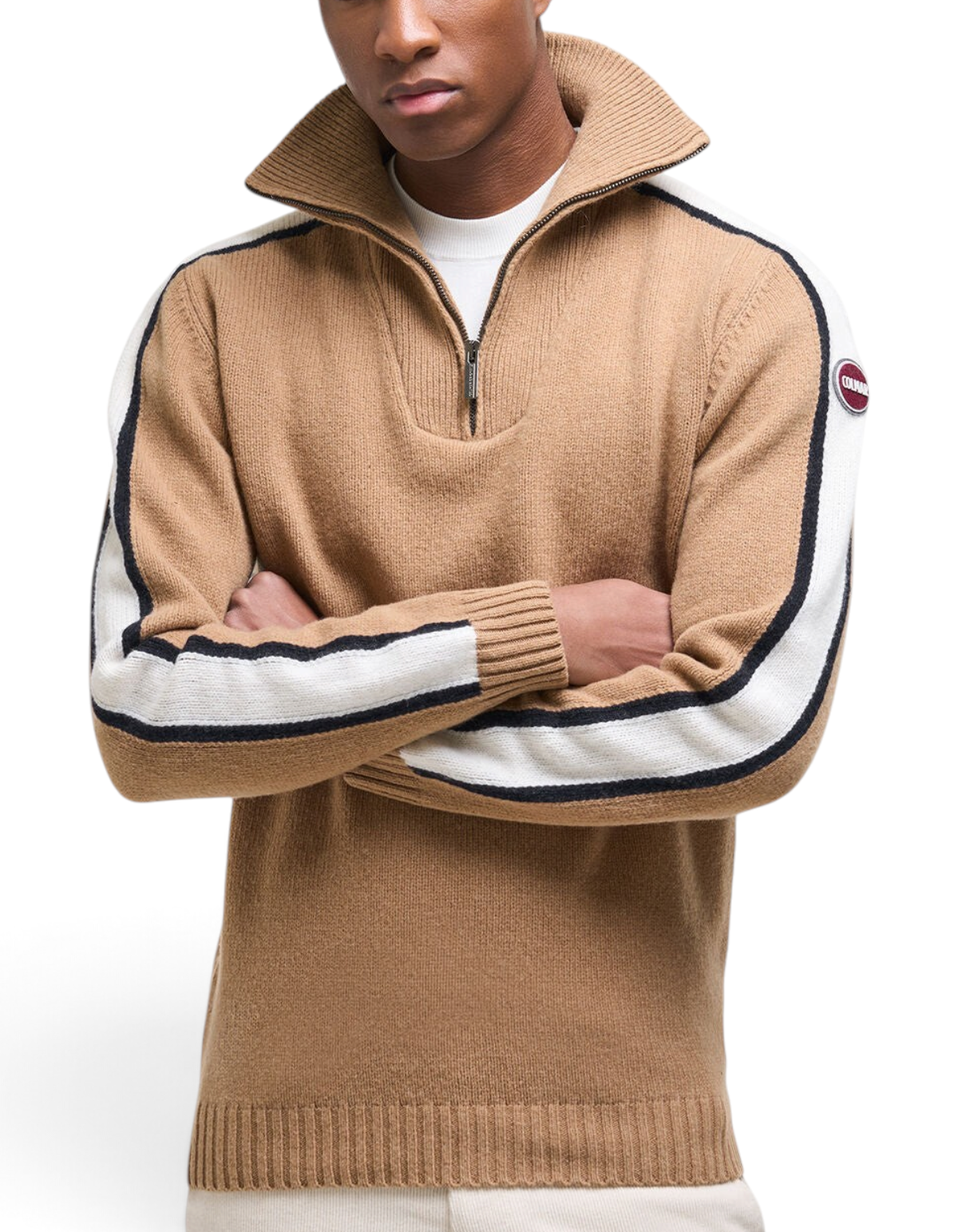 Colmar Originals Pullover mezza zip Heritage beige Marrakech, vista frontale