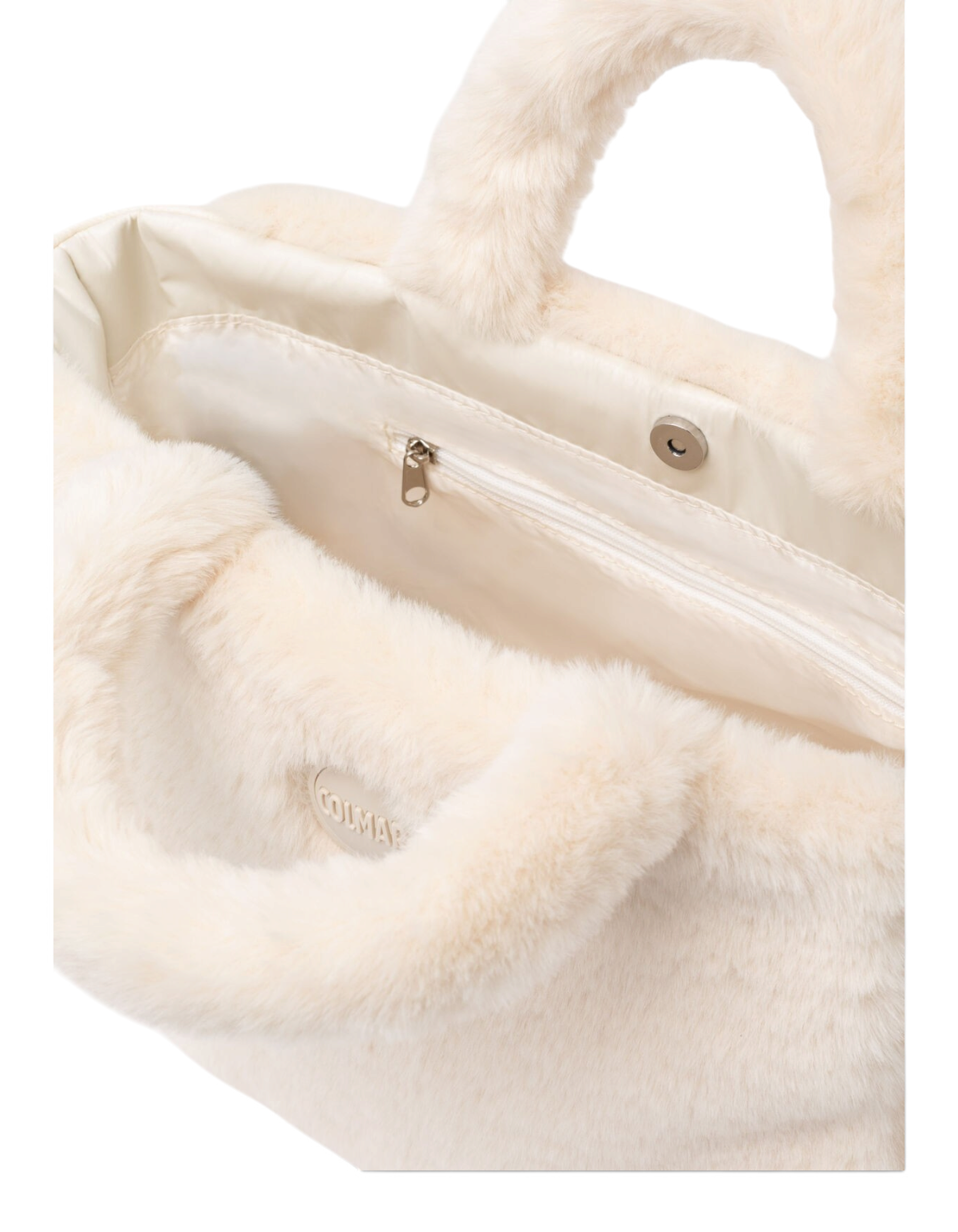 Colmar Originals Borsa tote in pelliccia sintetica nude, dettaglio della borsa