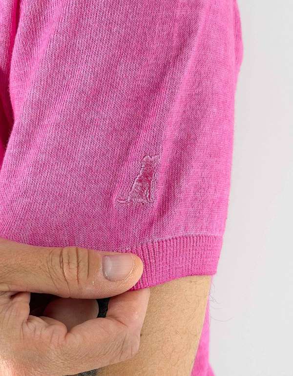Devid Label Alassio - Polo in Maglia - Cotone Premium – dettaglio prodotto 2 – Master SKU DL_ALASSIO MT25110 BEGONIA