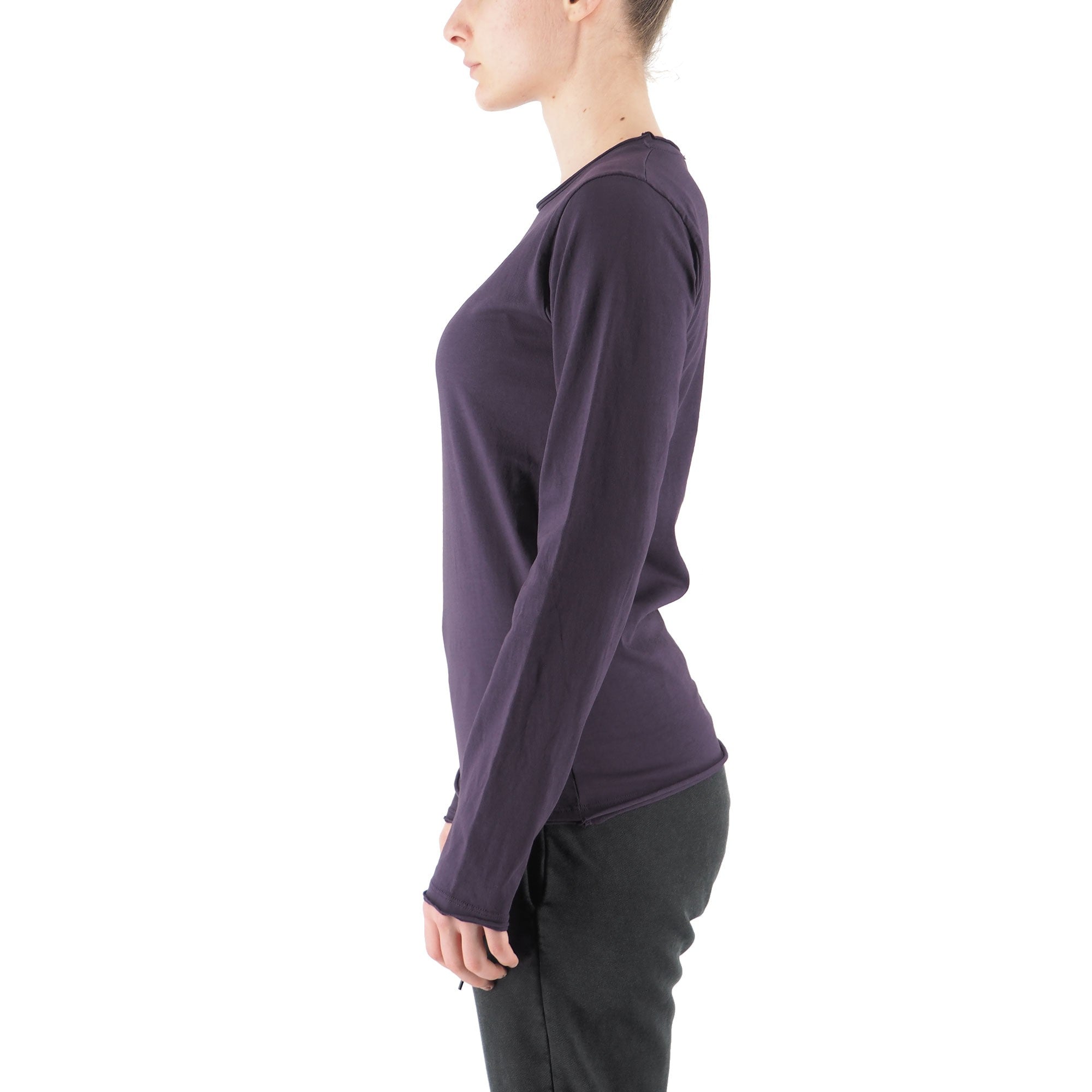 Devid Label Alicante - T-shirt Manica Lunga - Essential, Viola – dettaglio prodotto 4 – Master SKU DL_ALICANTE VIOLA SCURO