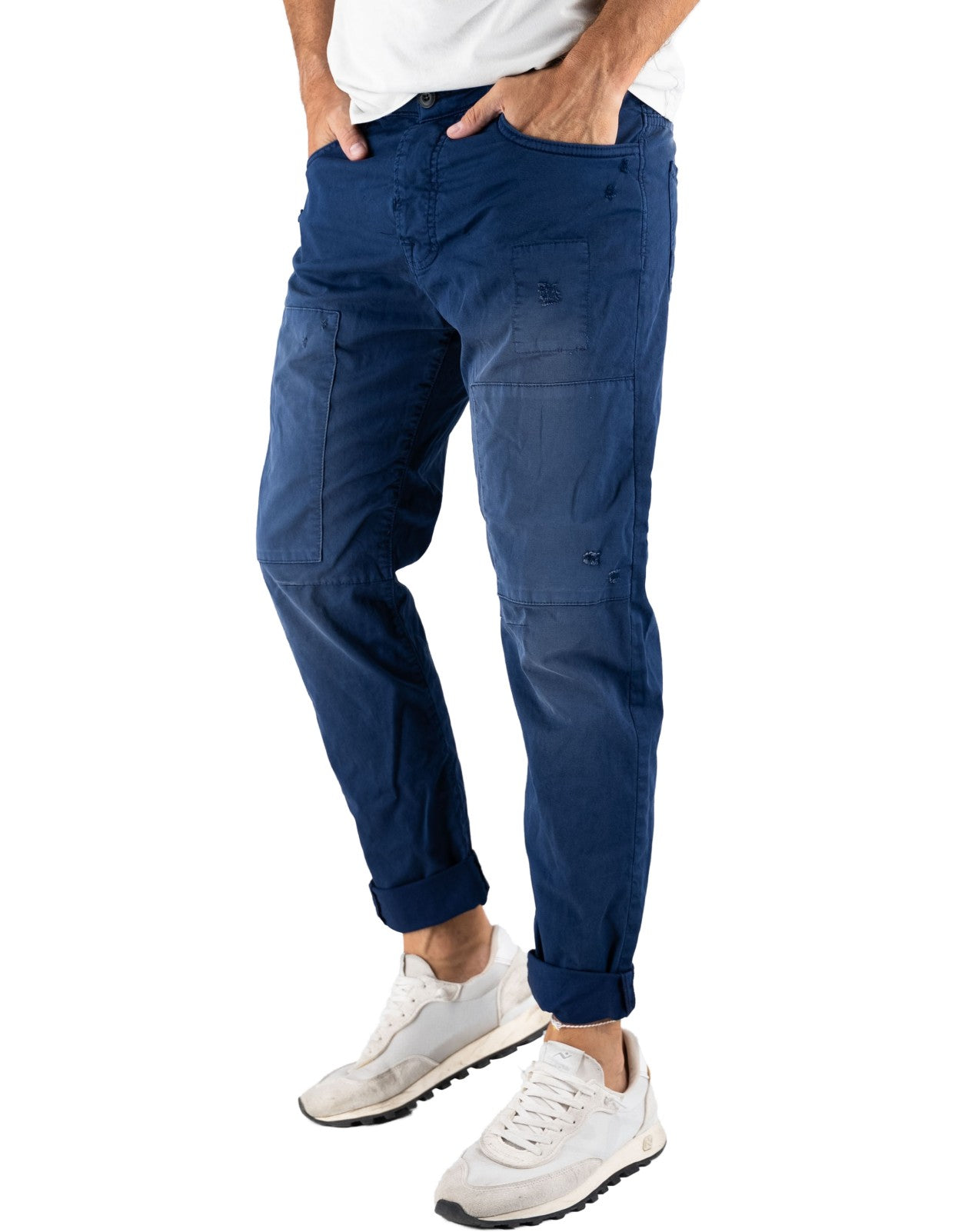 Devid Label Belfast - Pantalone Carpenter - Vintage, Blu – vista principale – Master SKU DL_CARPENTER_ESS1081_BLU_ROYAL