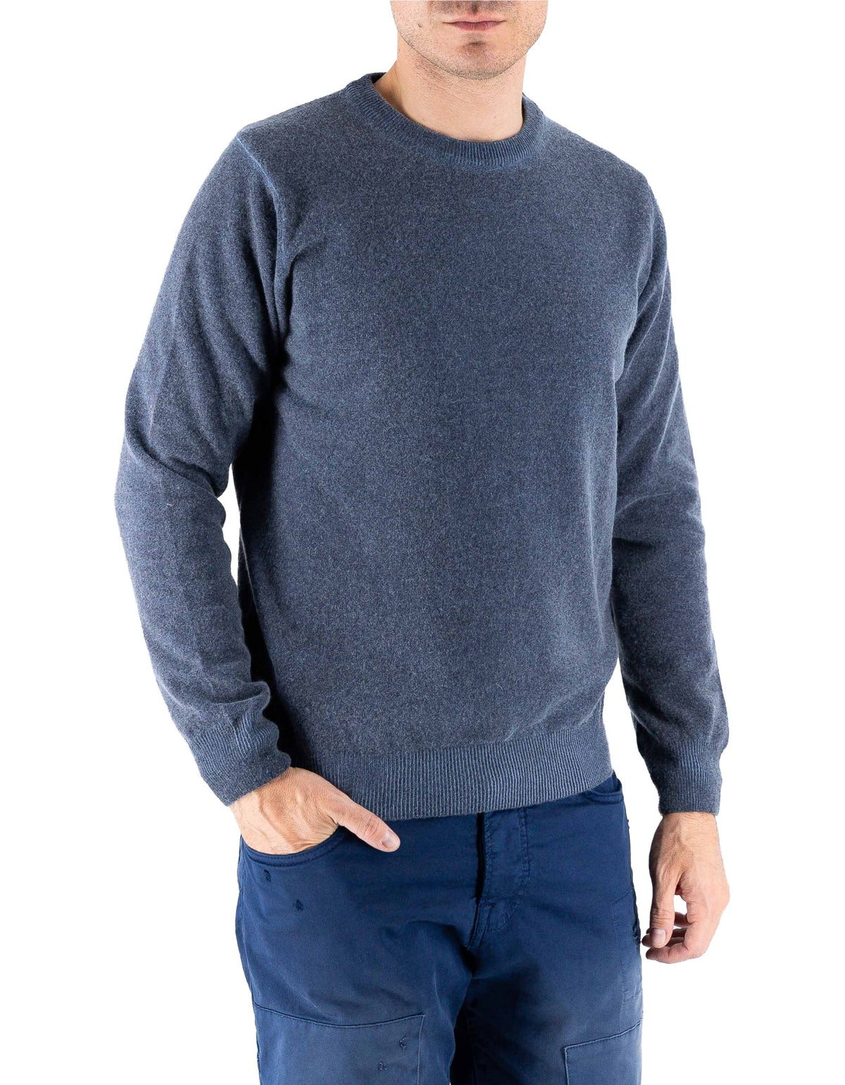 Devid Label Bergen - Maglia Girocollo - Lana Cashmere – dettaglio prodotto 4 – Master SKU DL_DL006_320_NOTTE