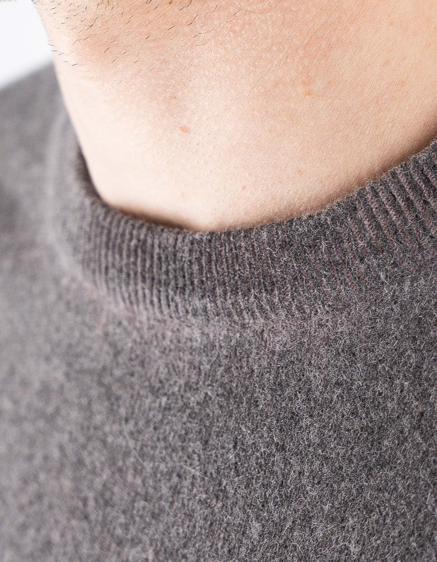 Devid Label Bergen - Maglia Girocollo - Lana Cashmere, Moro – dettaglio prodotto 2 – Master SKU DL_DL006_22834_MORO