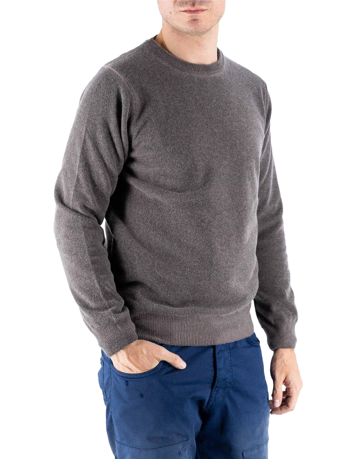 Devid Label Bergen - Maglia Girocollo - Lana Cashmere, Moro – dettaglio prodotto 3 – Master SKU DL_DL006_22834_MORO