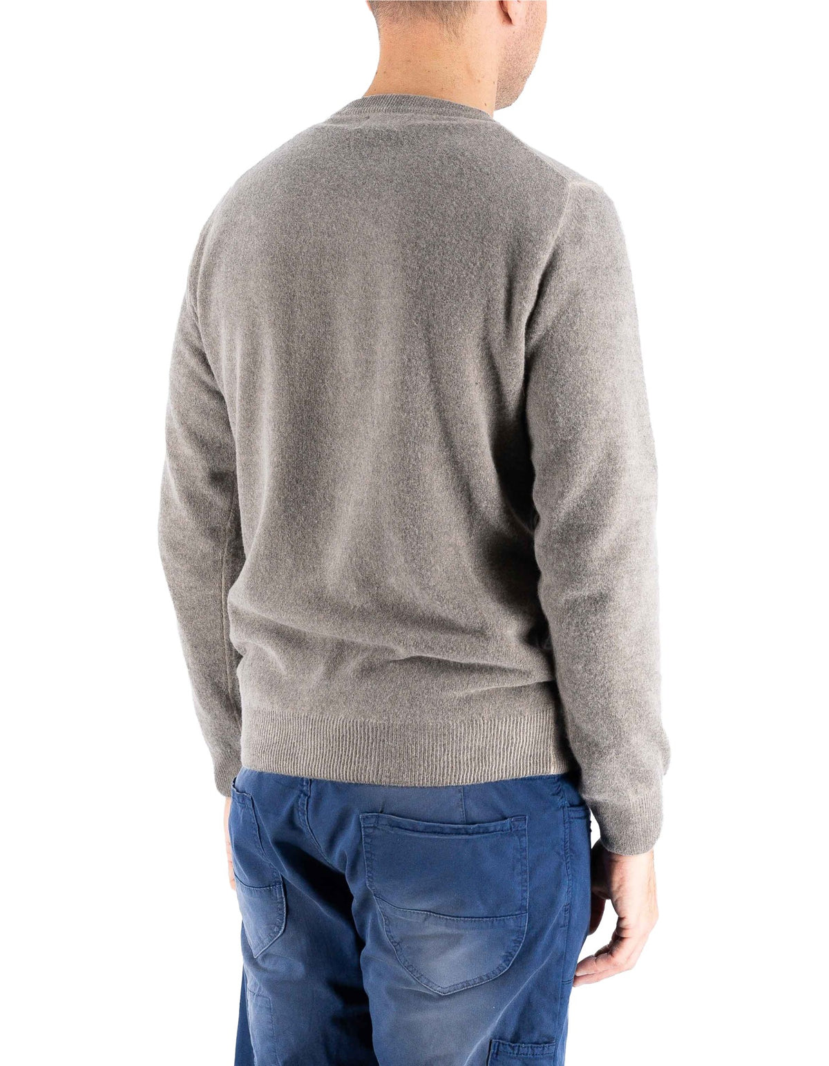 Devid Label Bergen - Maglia Girocollo - Lana Cashmere, Tortora – dettaglio prodotto 5 – Master SKU DL_DL006_TORTORA_CAMPIONE