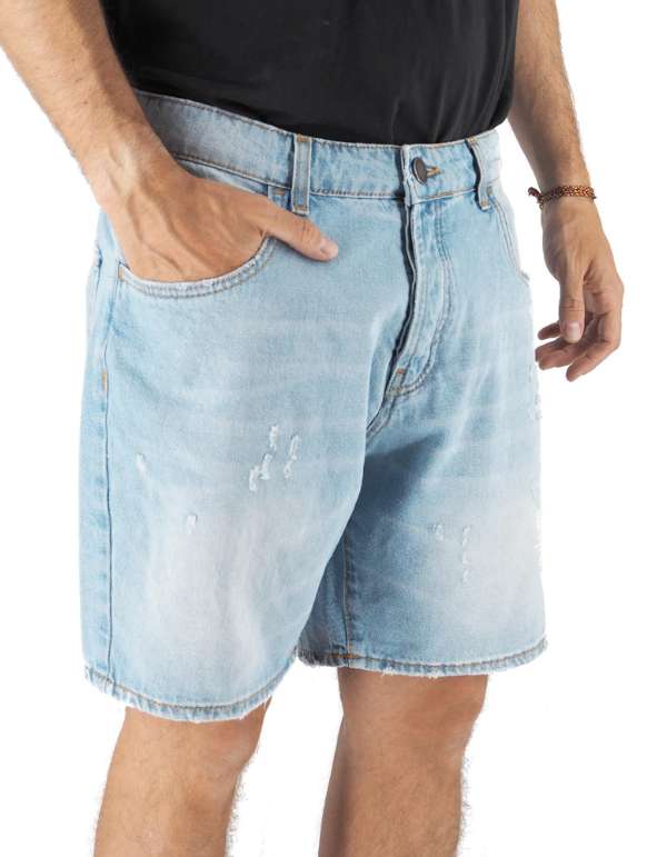 Devid Label Biarritz - Bermuda in Denim - Light Wash, Light Blue – vista principale – Master SKU DL_DAV J 13011