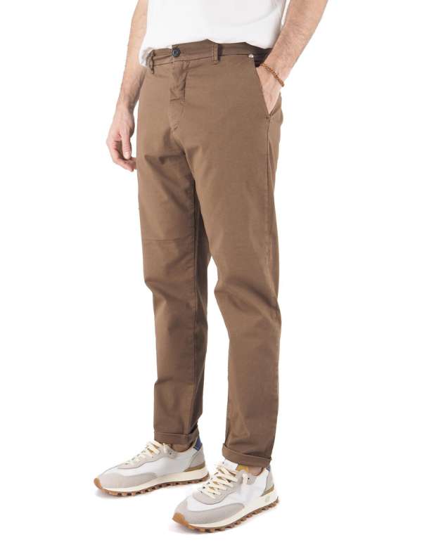 Devid Label Brighton - Pantalone Chino - Capri – vista principale – Master SKU DL_CHINO ESS1030 TABACCO