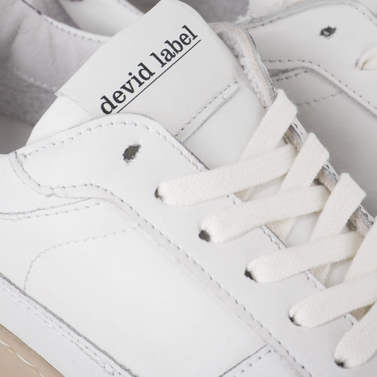Devid Label Como - Sneaker in Nappa e Camoscio - Premium, Bianco – dettaglio prodotto 3 – Master SKU DL_DLS RIPOR LILLA