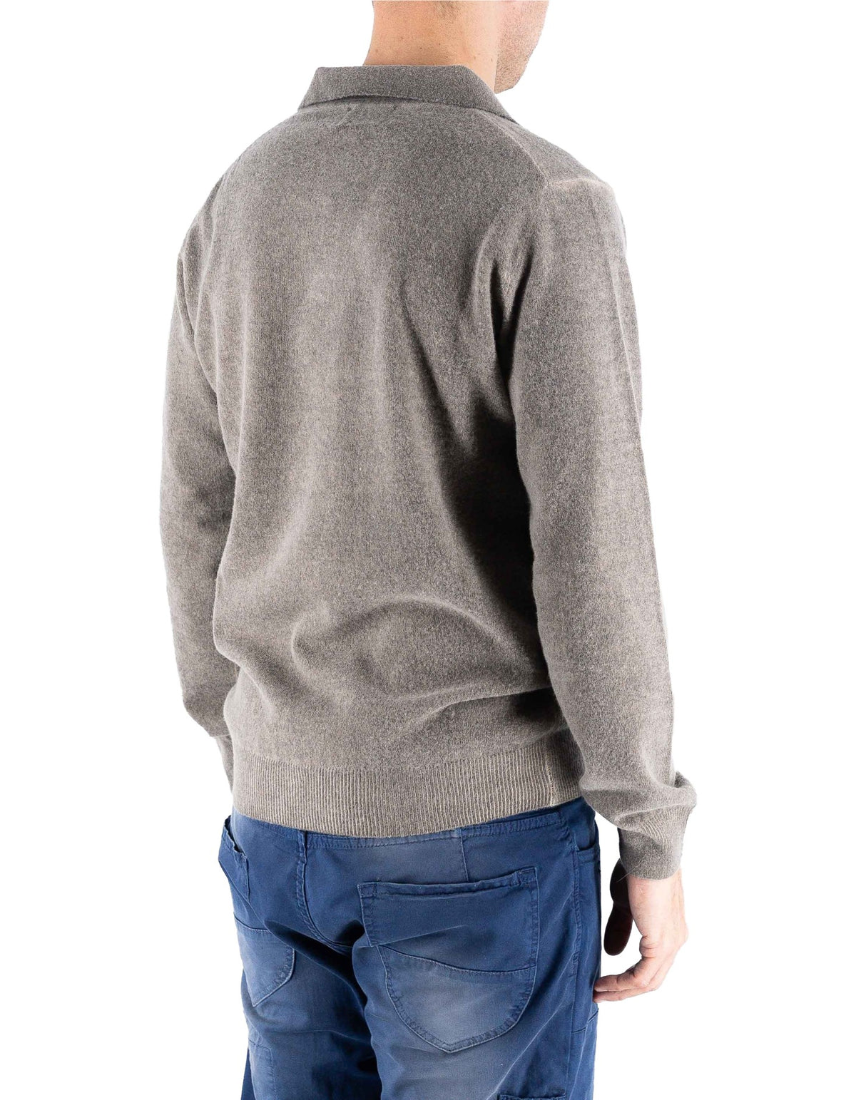 Devid Label Copenaghen - Polo in Maglia - Lana Cashmere, Tortora – dettaglio prodotto 5 – Master SKU DL_DL015_TORTORA_CAMPIONE