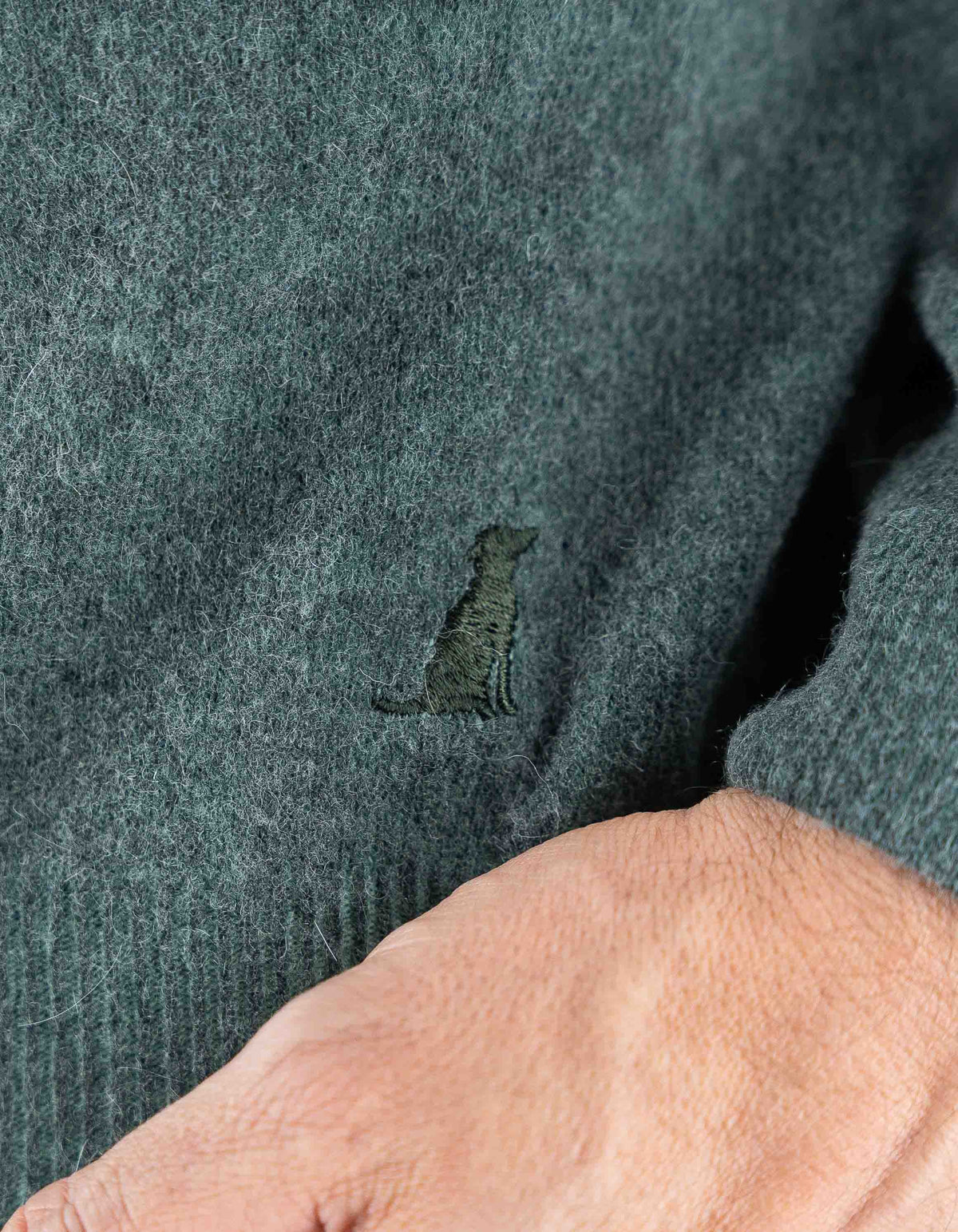 Devid Label Copenaghen - Polo in Maglia - Lana Cashmere, Verde – dettaglio prodotto 4 – Master SKU DL_DL015_22824_VERDE_SCURO