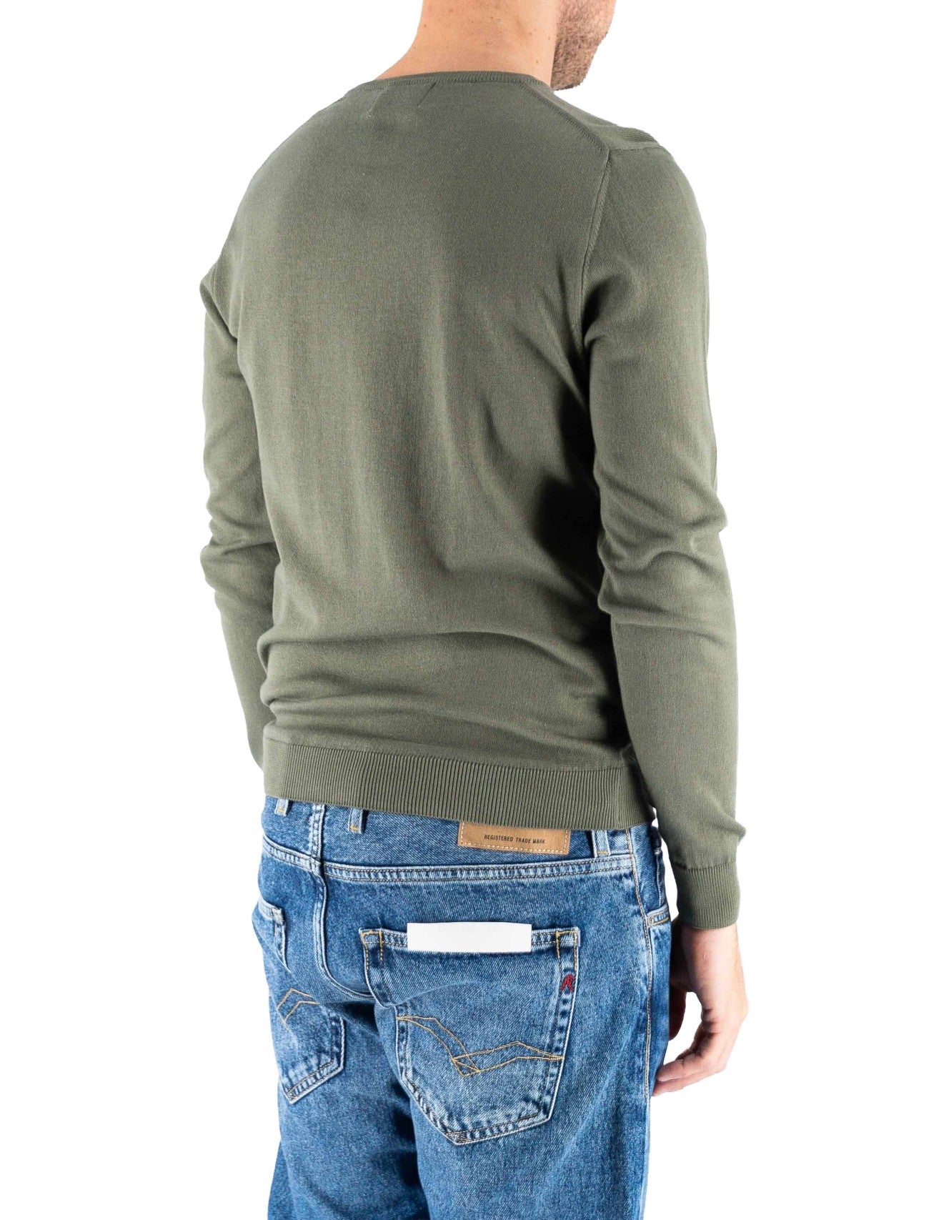 Devid Label Corniglia - Maglia Girocollo Manica Lunga - Cotone Premium – dettaglio prodotto 3 – Master SKU DL_CORNIGLIA MT25122 MILITARE