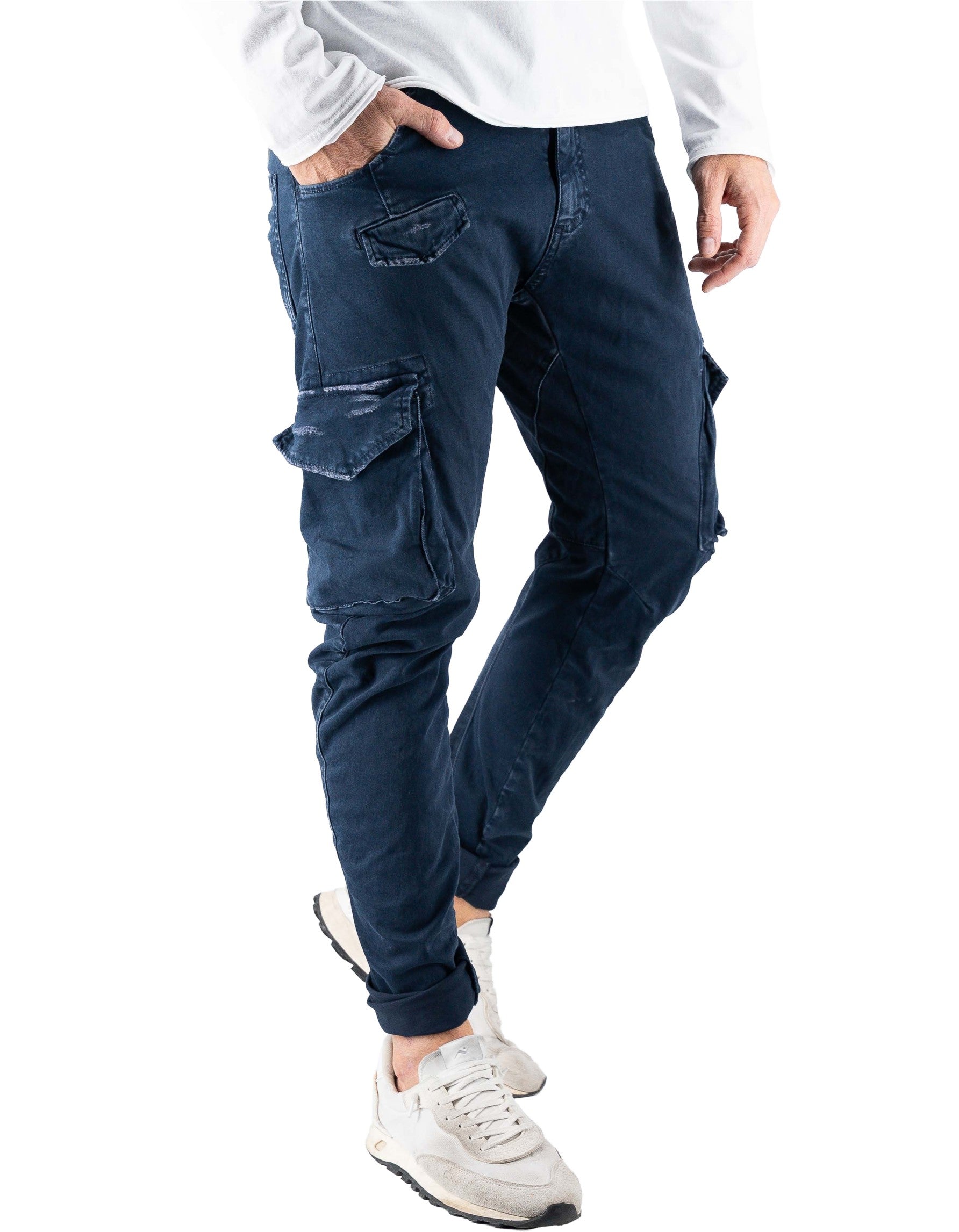 Devid Label Courmayeur - Pantalone Cargo - Strong, Blu Navy – vista principale – Master SKU DL_COURMA_STRONG_BLU_NAVY
