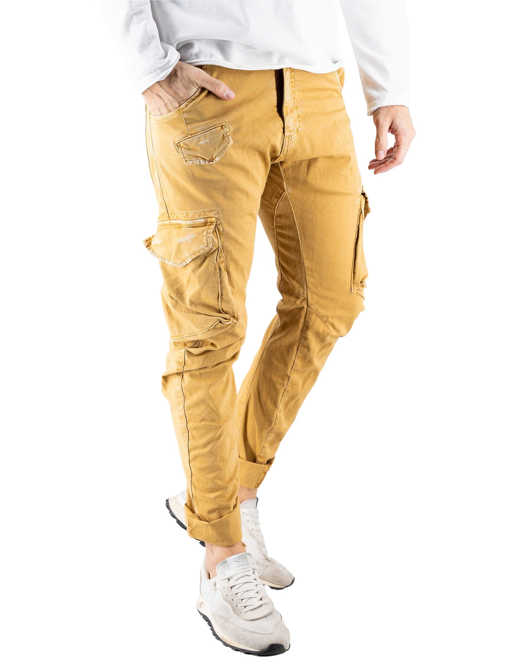 Devid Label Courmayeur - Pantalone Cargo - Strong – vista principale – Master SKU DL_COURMA_STRONG_SENAPE