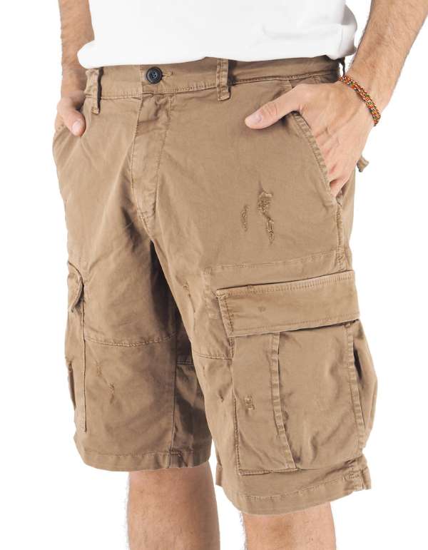Devid Label DSQ - Bermuda Cargo - Cotone, Camel – vista principale – Master SKU DL_DSQ 13092 CAMEL