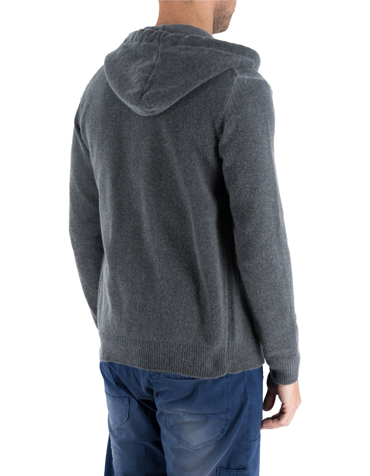 Devid Label Goteborg - Maglia Zip con Cappuccio - Lana Cashmere, Grigio – dettaglio prodotto 5 – Master SKU DL_DL010_GRIGIO_SCURO