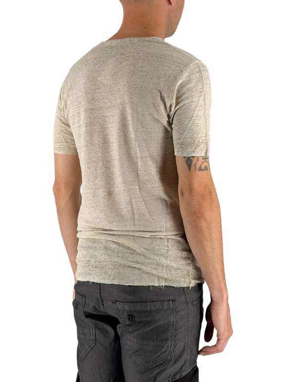 Devid Label Granada - T-shirt in Puro Lino - Premium, Beige – dettaglio prodotto 4 – Master SKU DL_GRANADA BEIGE