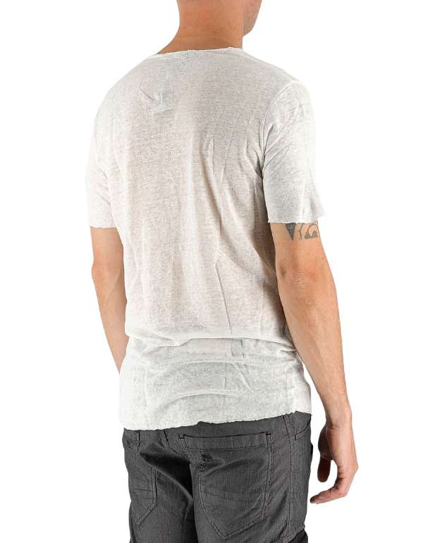 Devid Label Granada - T-shirt in Puro Lino - Premium, Bianco – dettaglio prodotto 4 – Master SKU DL_GRANADA BIANCO