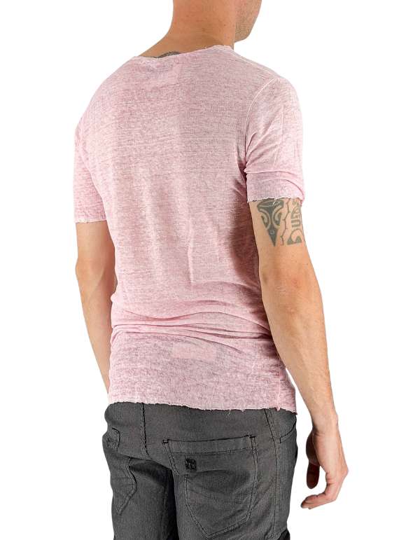 Devid Label Granada - T-shirt in Puro Lino - Premium, Rosa – dettaglio prodotto 4 – Master SKU DL_GRANADA ROSA