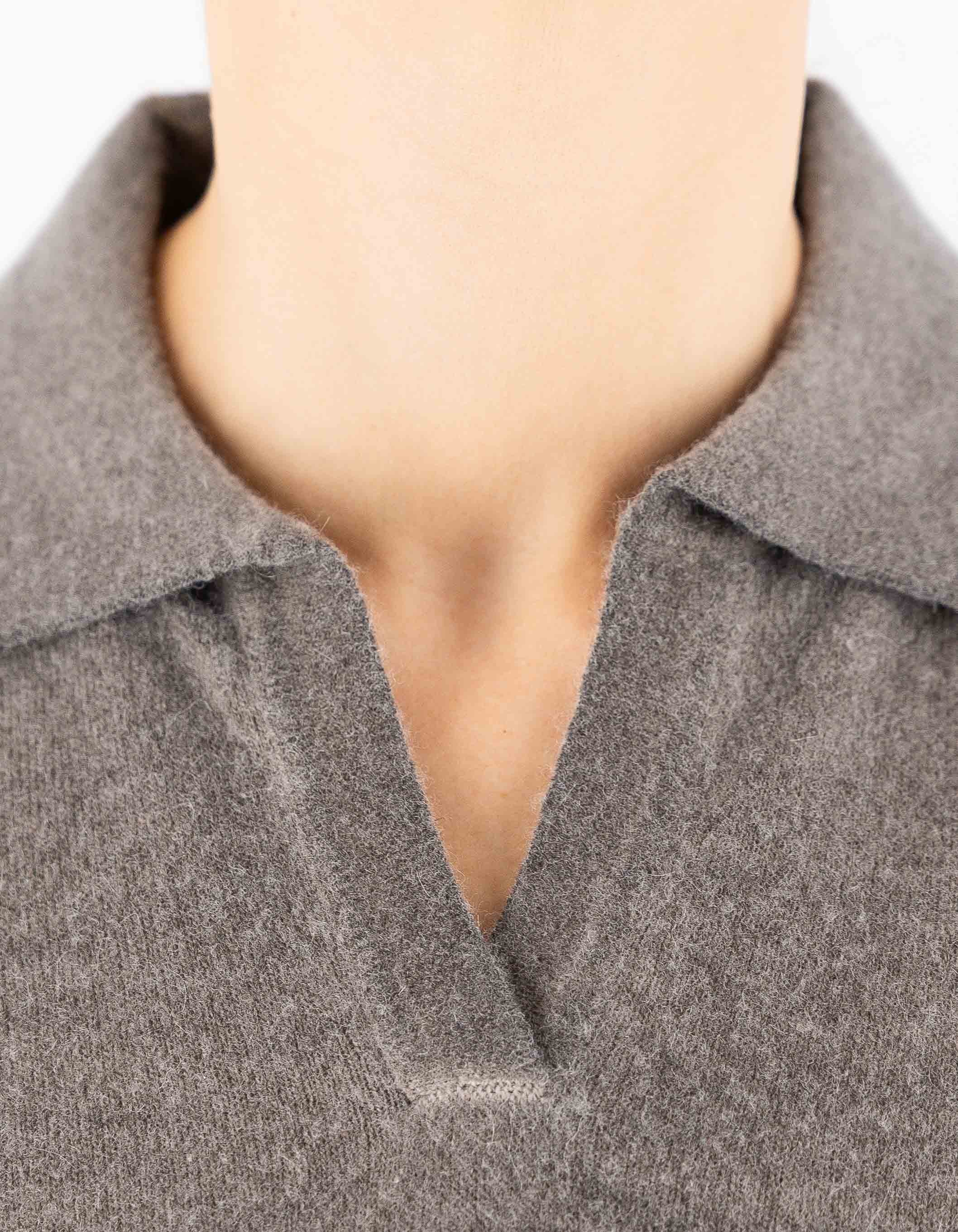 Devid Label Inari - Polo in Maglia - Lana Cashmere, Tortora – dettaglio prodotto 2 – Master SKU DL_DL021_TORTORA_CAMPIONE