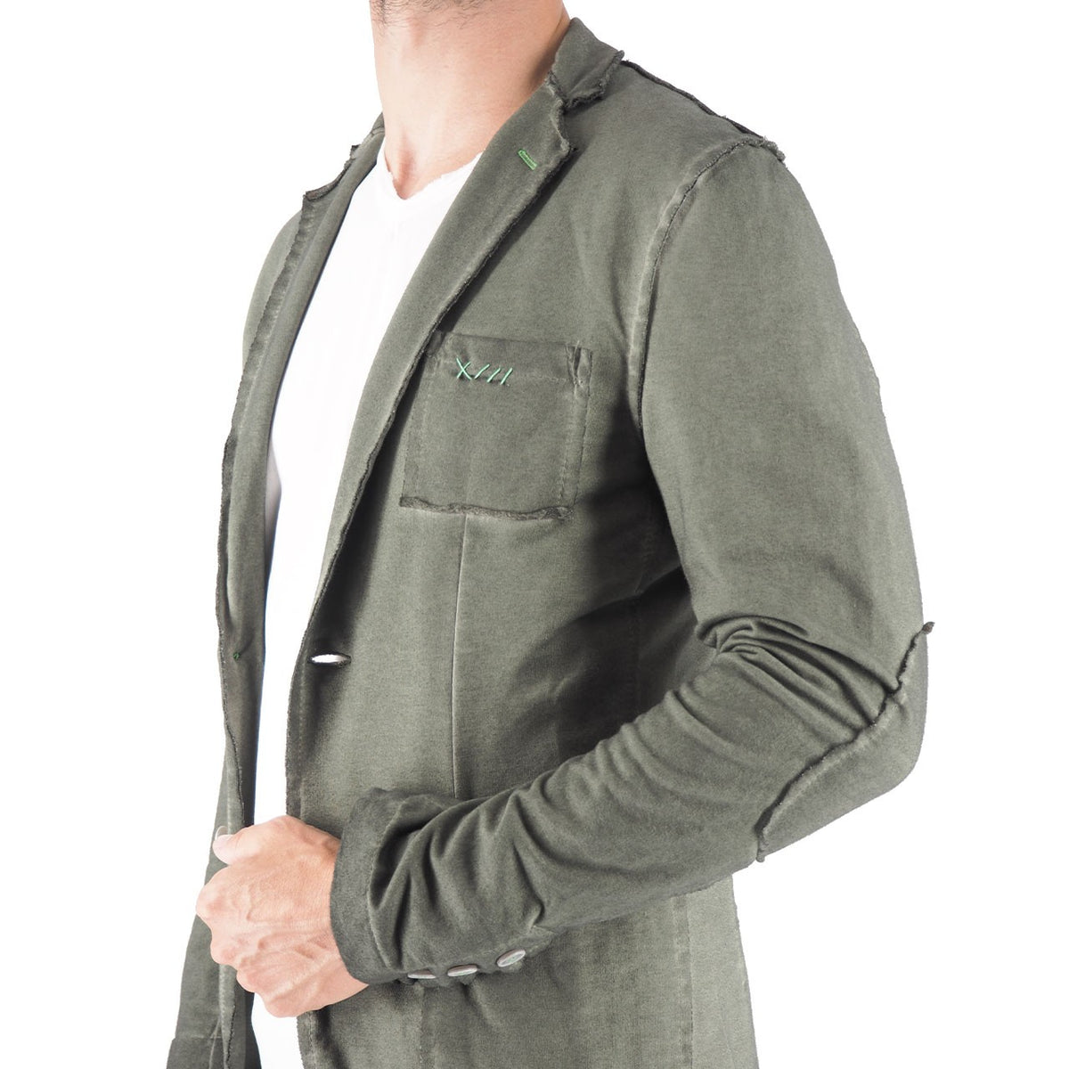 Devid Label Llorente - Giacca in Jersey - Soft, Verde Militare – dettaglio prodotto 3 – Master SKU DL_LLORENTE VERDE MILITARE
