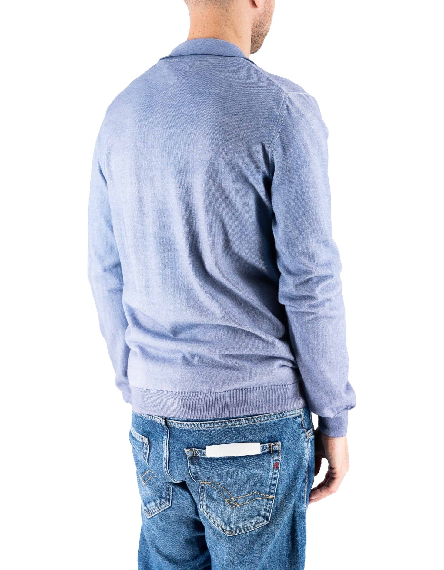 Devid Label Malpasso - Cardigan con Bottoni - Cotone Premium, Avio – dettaglio prodotto 3 – Master SKU DL_MALPASSO MT25107 AVIO